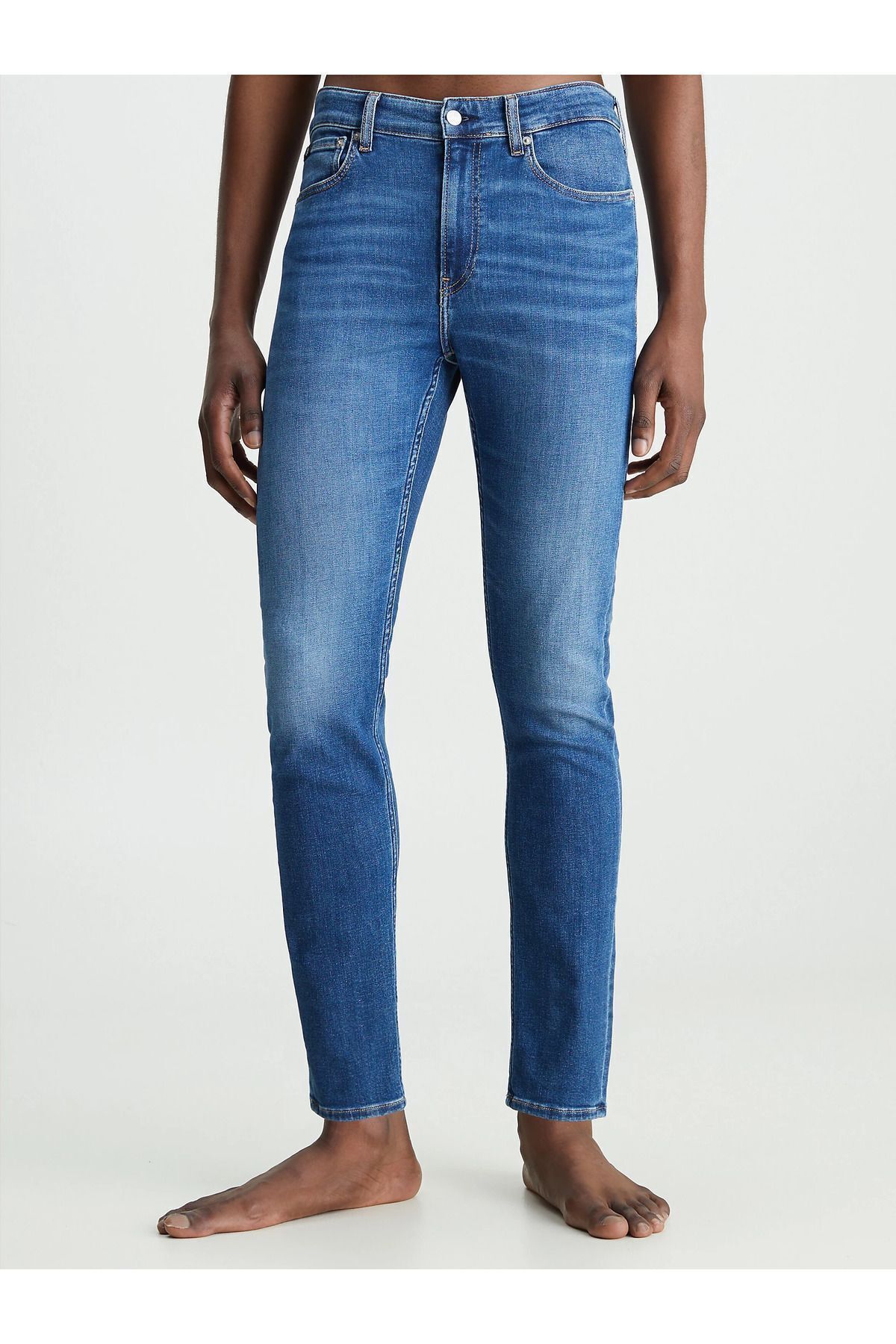 Calvin Klein Erkek Denim Slim Fit Yüksek Bel Günlük Kullanım Mavi Jeans J30J323691-1BJ
