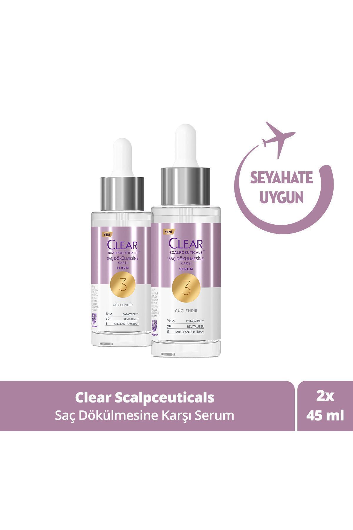 Clear Scalpceuticals Saç Bakım Serumu Saç Dökülmesine Karşı 45 ml X2