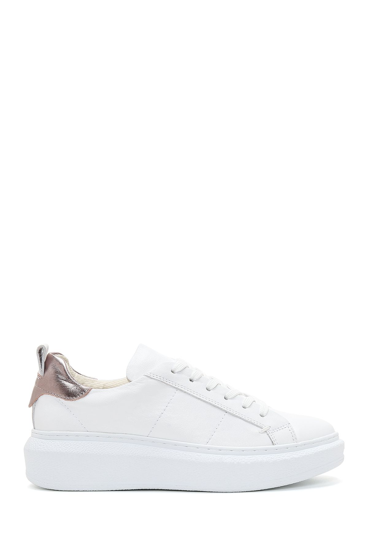 Derimod Kadın Beyaz Bağcıklı Deri Sneaker 24sfd370118