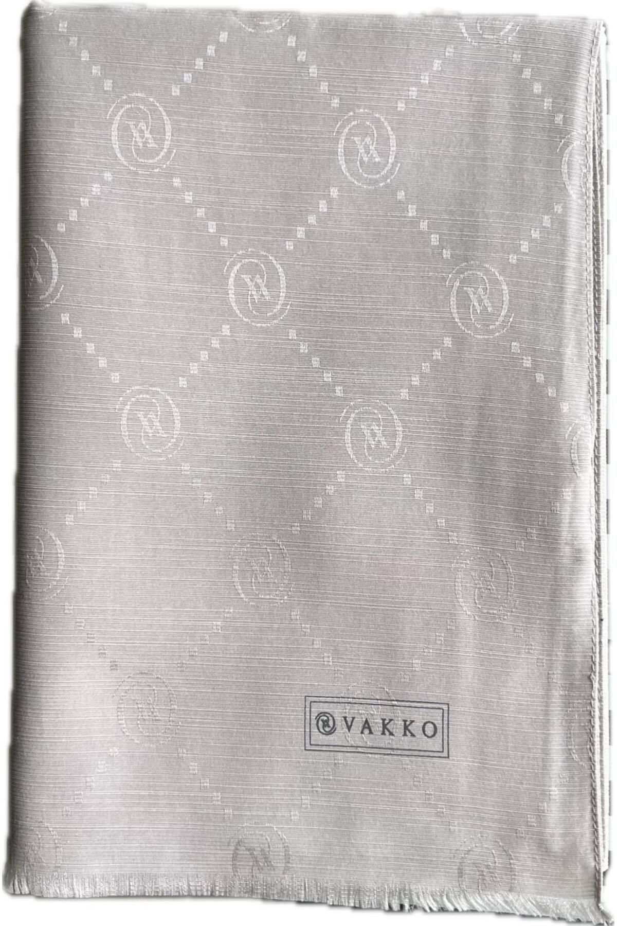 Vakko Monogram Pamuk Ipek Şal 30011260-gümüş