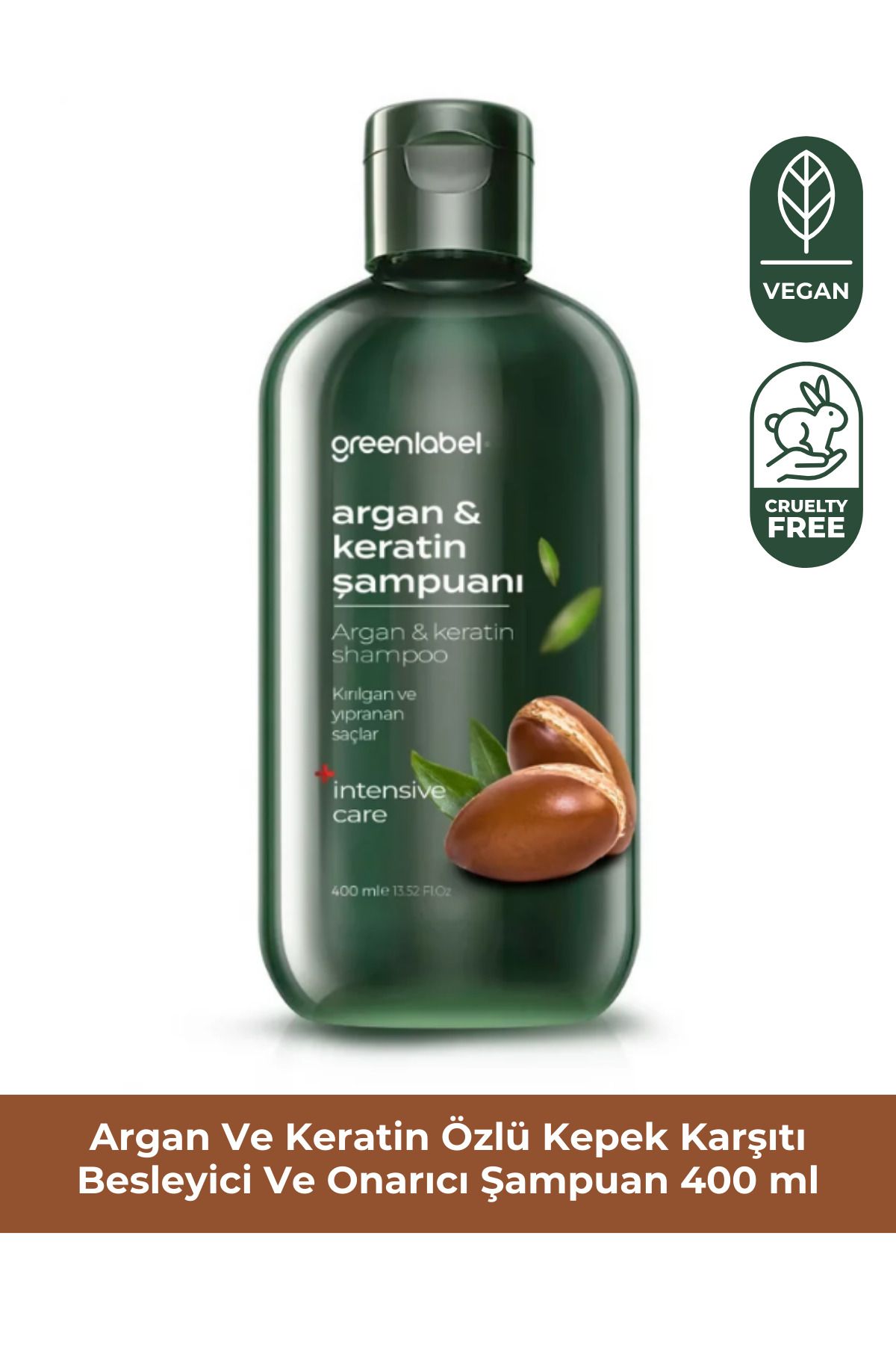 Green Label Greenlabel Argan Ve Keratin Özlü Kepek Karşıtı Besleyici Ve Onarıcı Şampuan 400ml