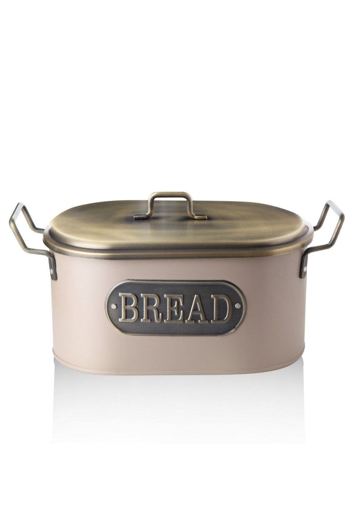 Home Naturel Ekmek Saklama Kabı Ekmek Kutusu Metal Krem Metal 32 Cm
