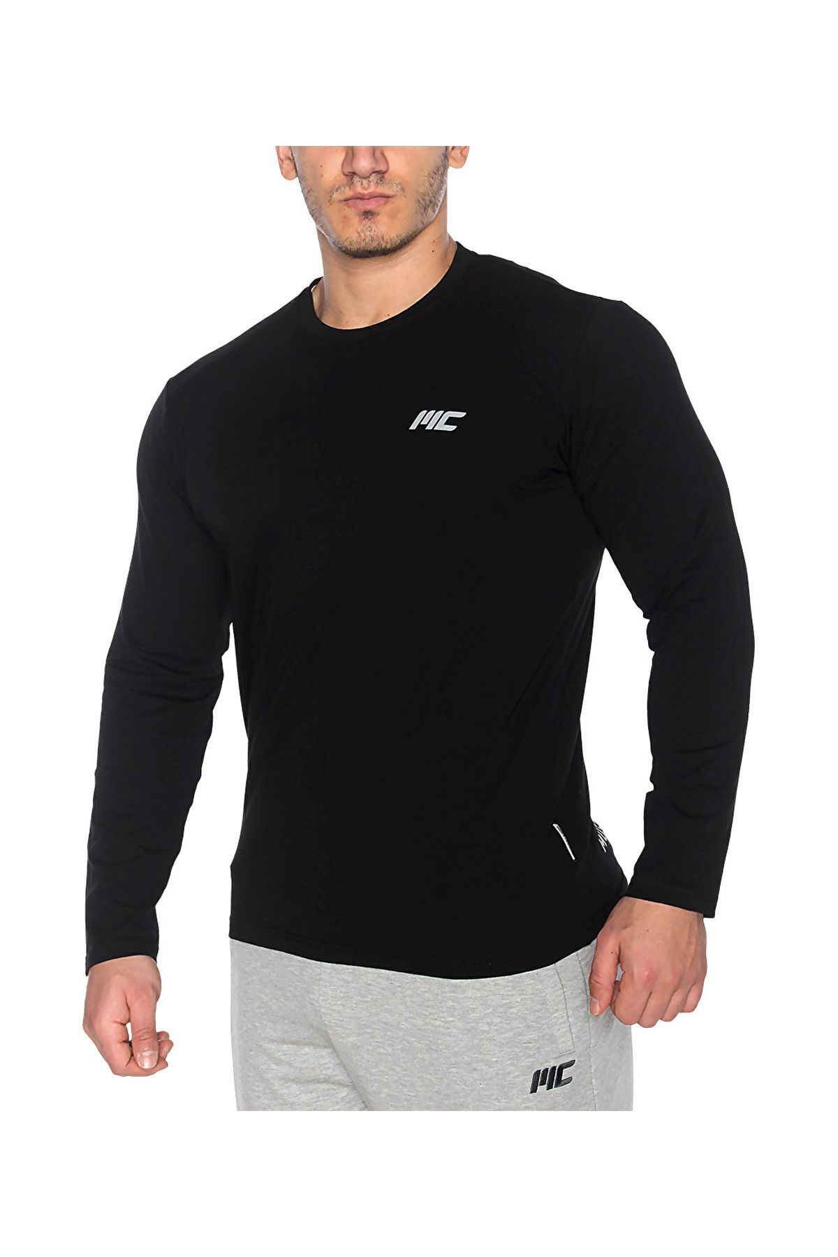 MUSCLECLOTH Basic Uzun Kollu T-shirt Siyah