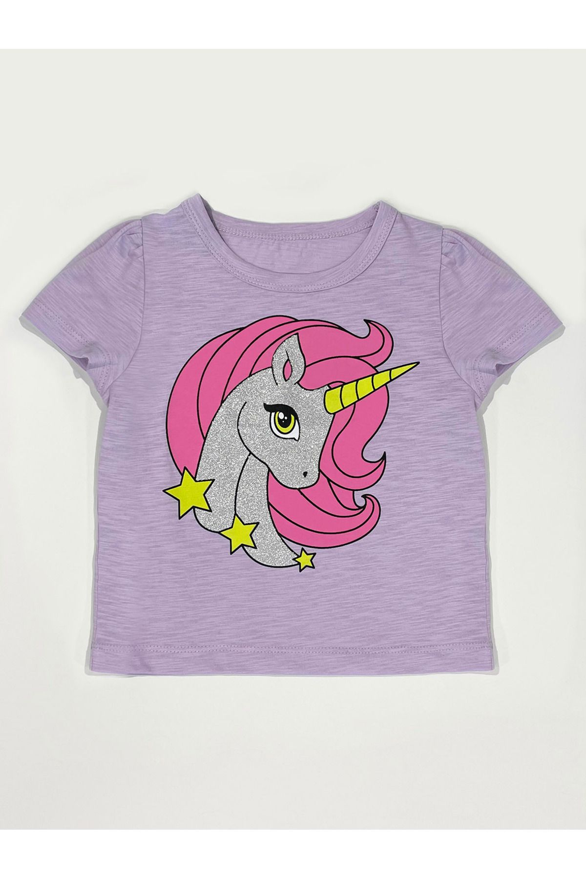 Denokids Unicorn Lila Kız Çocuk T-shirt