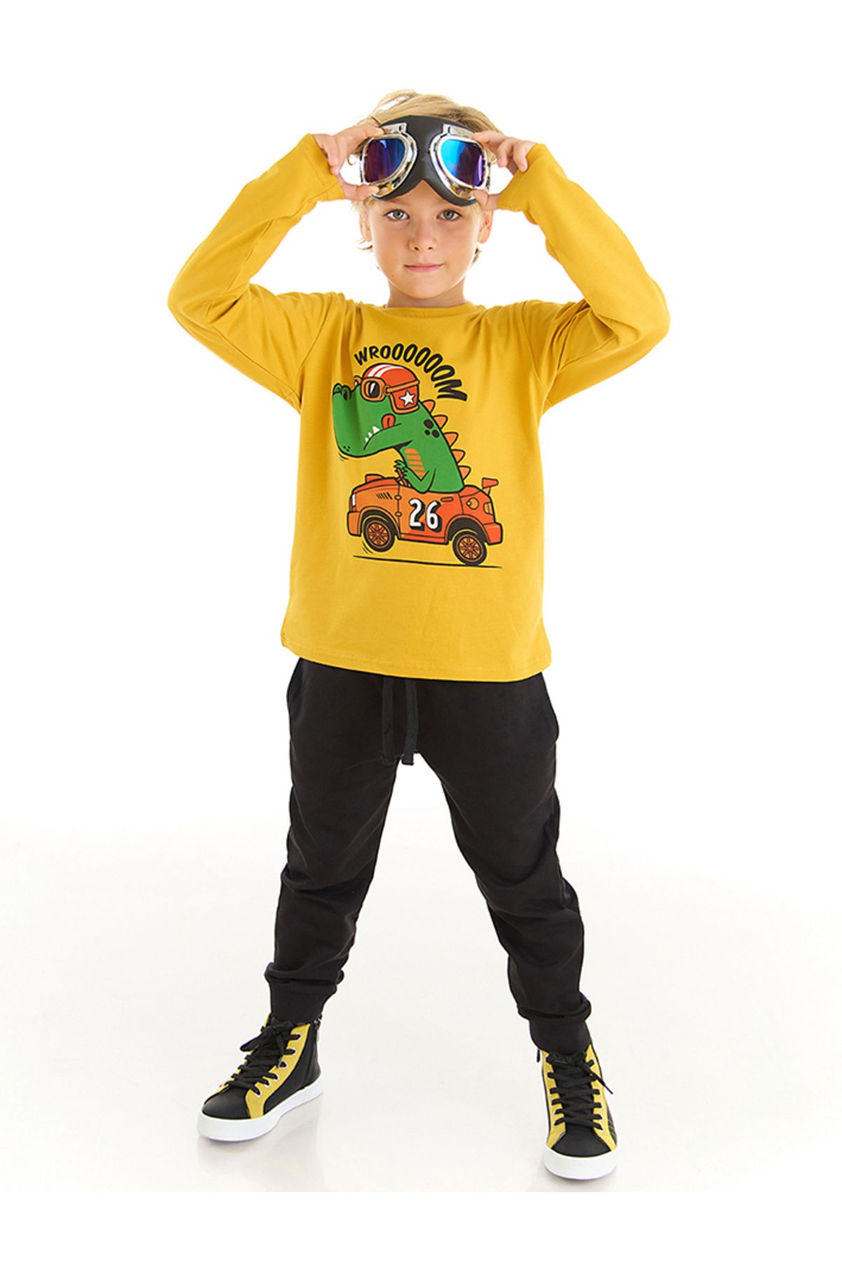 Denokids Yarışçı Timsah Erkek Çocuk T-shirt Pantolon Takım
