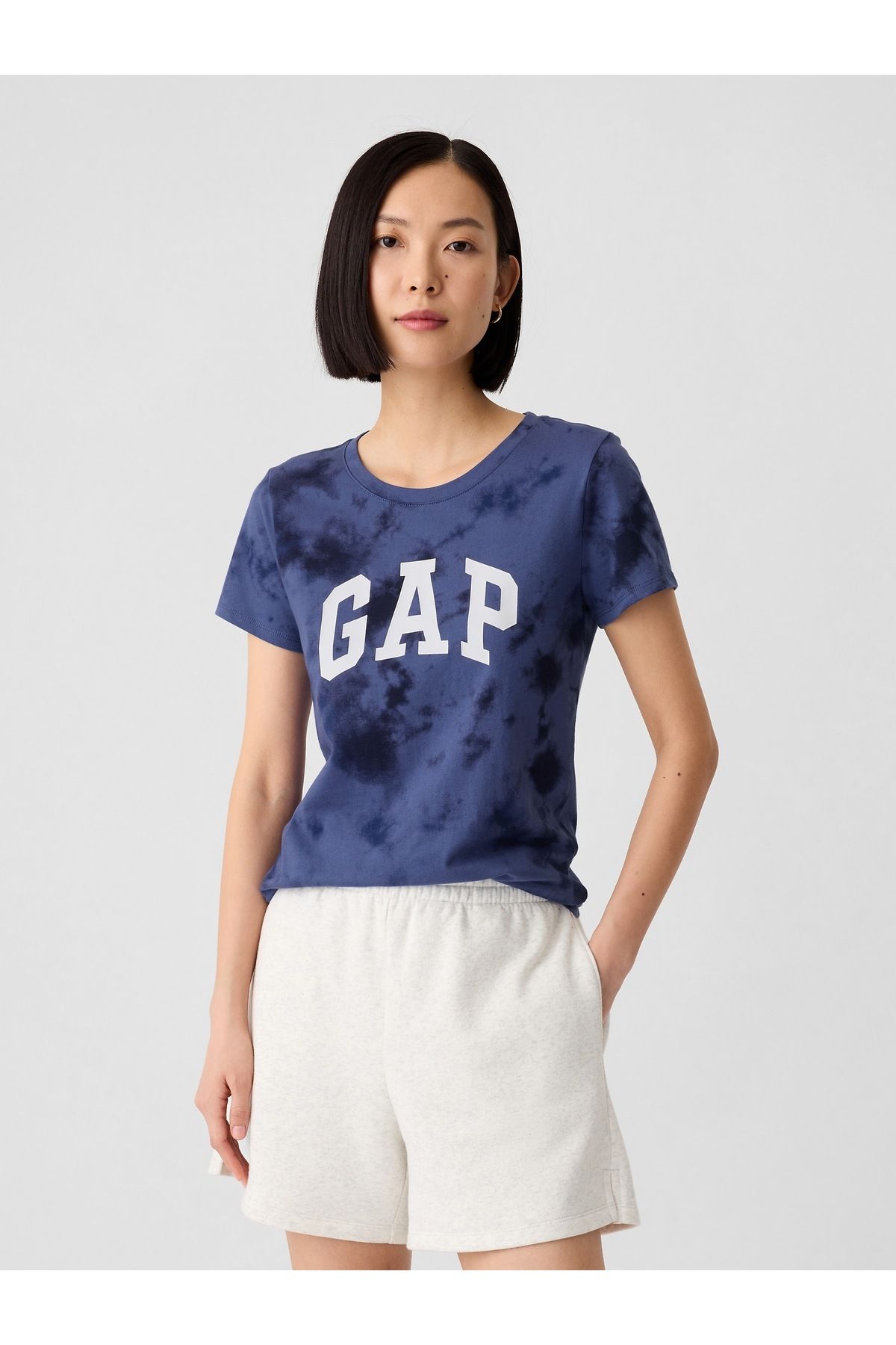 GAP Kadın Koyu Mavi Gap Logo T-Shirt
