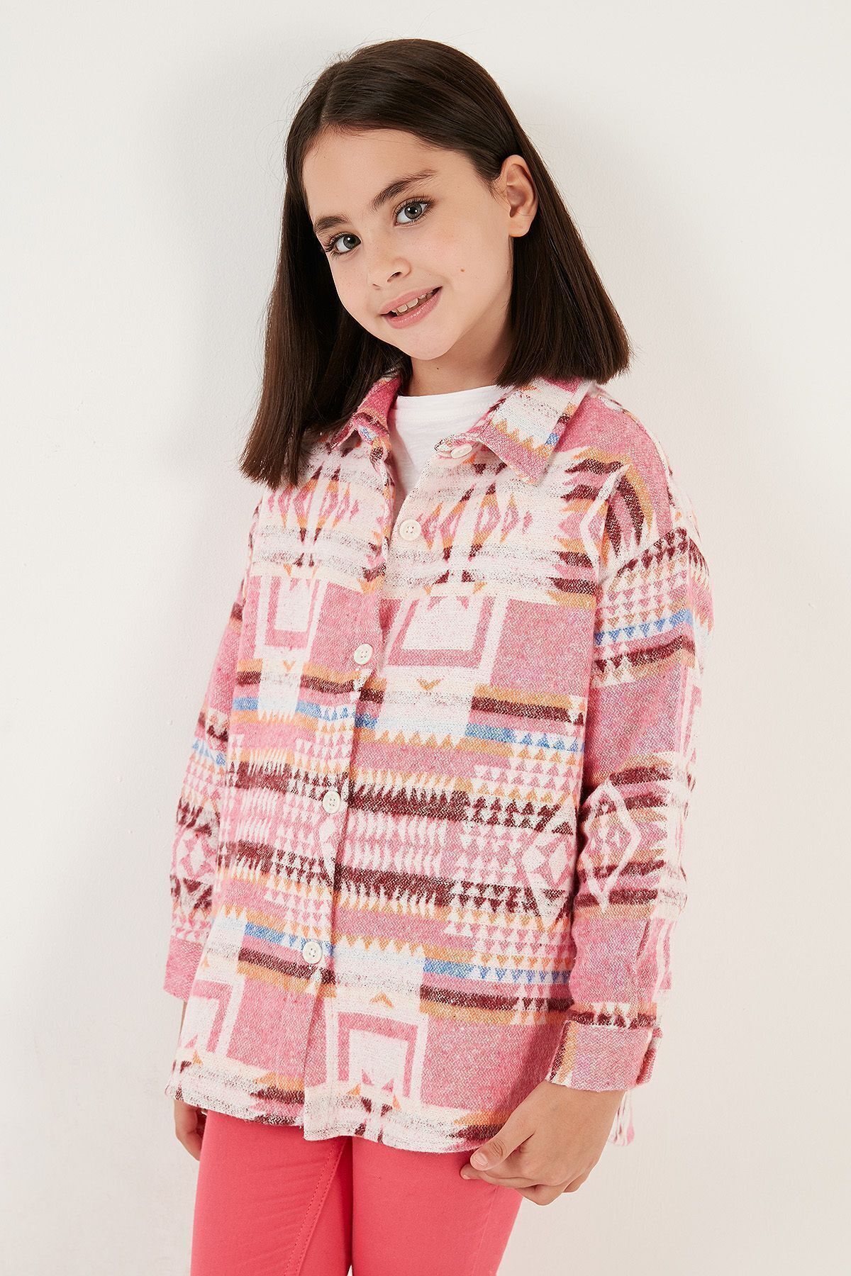 Lela Etnik Desenli Kışlık Oduncu Gömlek Kız Çocuk GÖMLEK CF24W81785