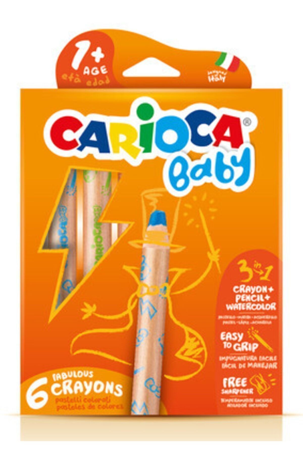 Carioca Mavi Jumbo Bebek Ahşap Gövdeli Boya Kalemi 6'lı