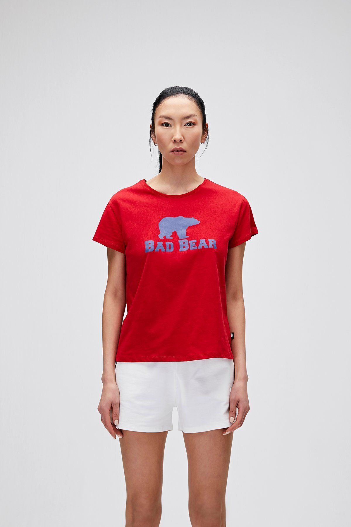Bad Bear Logo Tee T-shirt Crimson Red Kırmızı Baskılı Kadın Tişört