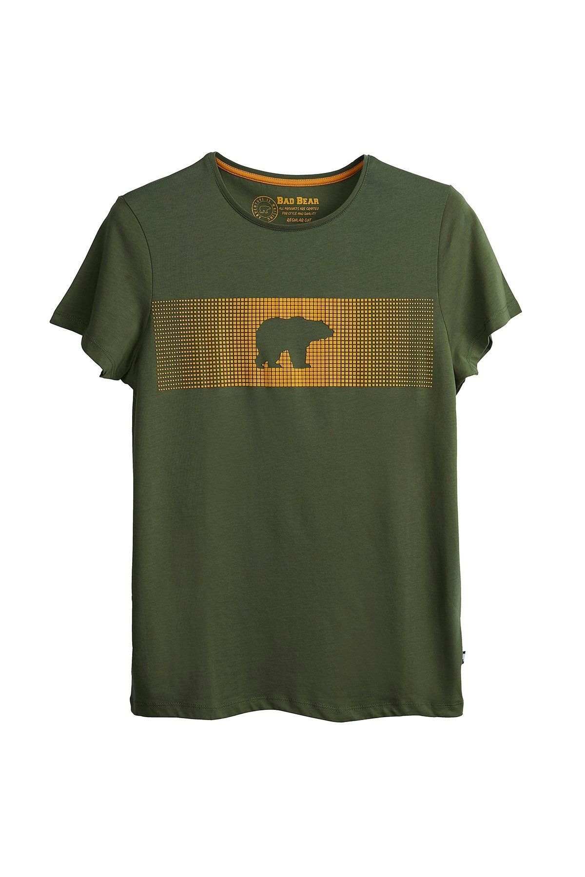 Bad Bear Fancy T-shirt Forest Yeşil 3d Baskılı Bisiklet Yaka Erkek Tişört