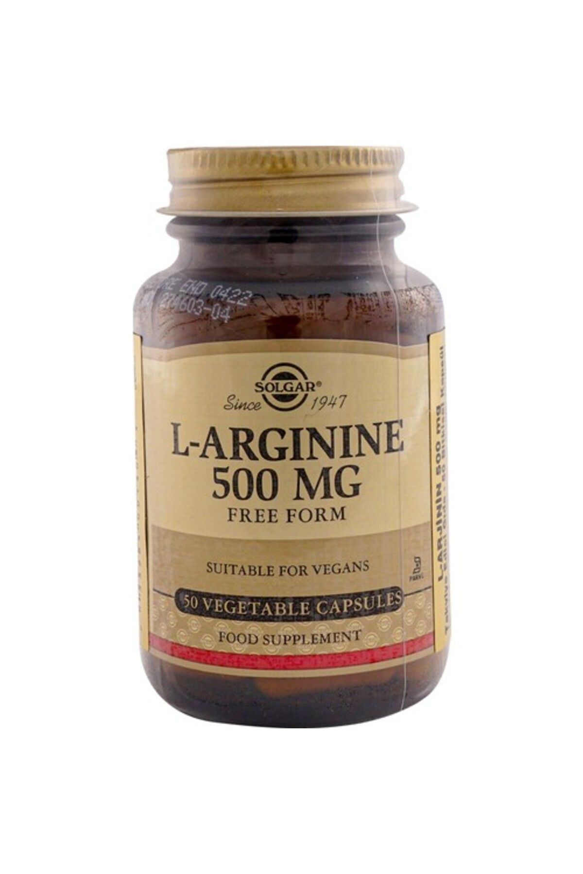 Solgar L-arginine 500 Mg 50 Kapsül