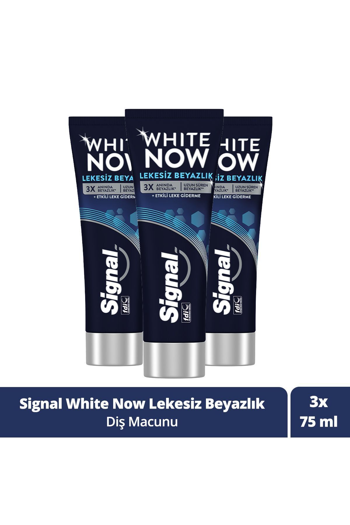 Signal White Now Leke Karşıtı Kahve Ve Sigara Içenler Için Beyazlatıcı Diş Macunu 75ml X3