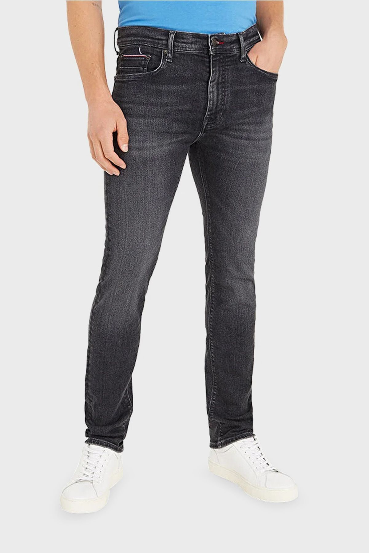Tommy Hilfiger Erkek Denim Normal Belli Düz Model Günlük Kullanım Siyah Jeans MW0MW32086-1B3