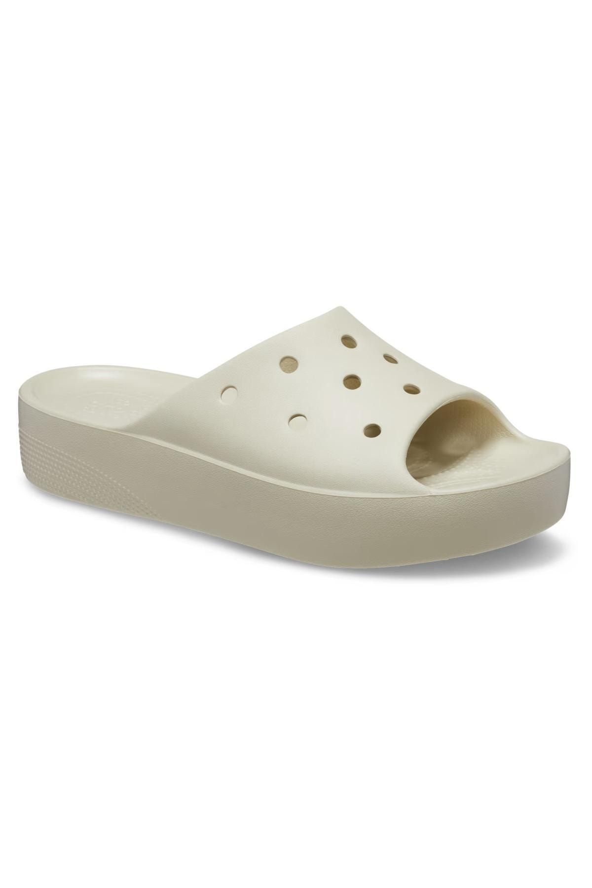 Crocs 208180 Classi?c Platform Sli?de Krem Uni?sex Terli?k