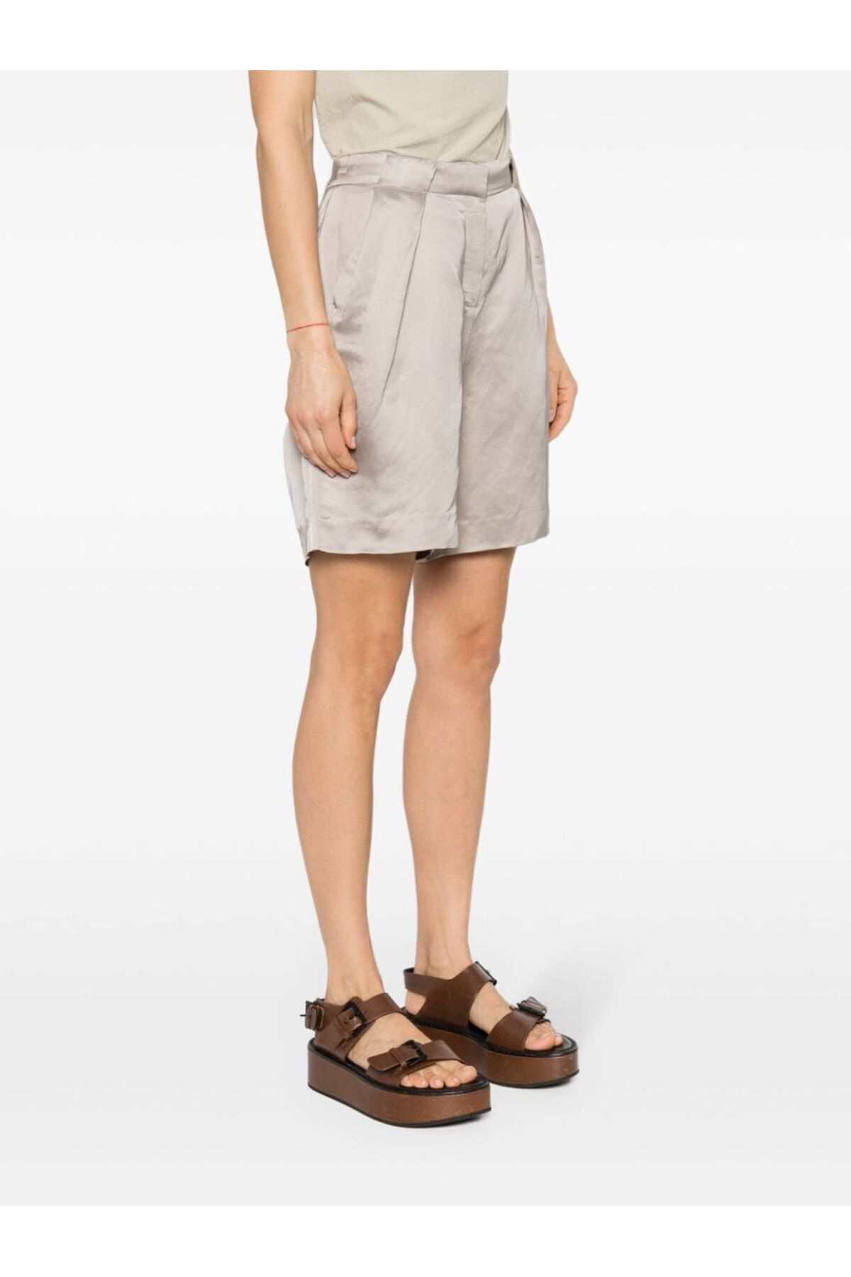 Calvin Klein Kadın Kısa Boy Dokuma Kumaş Yazlık Kullanım Bej Şort K20K206987-ADF