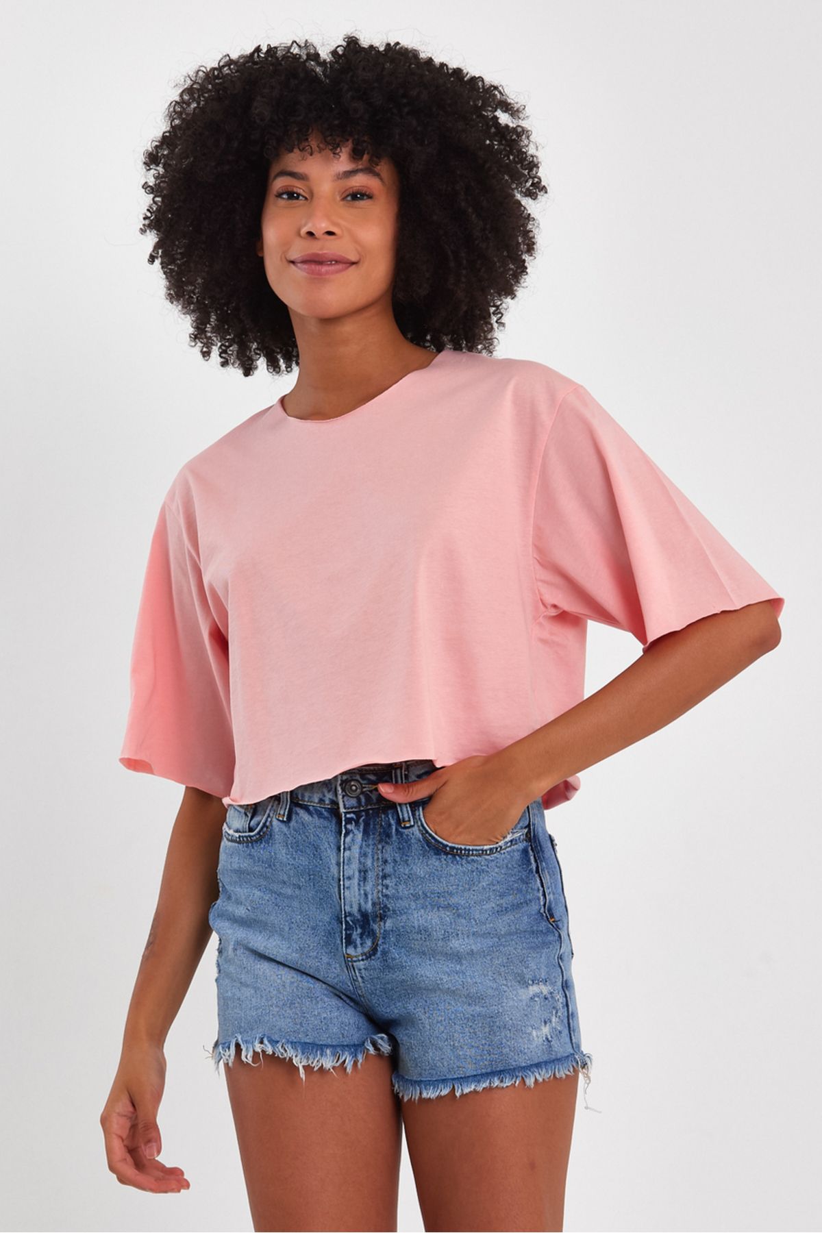 AMAZING CRASH Kadın Basic Oversize Crop