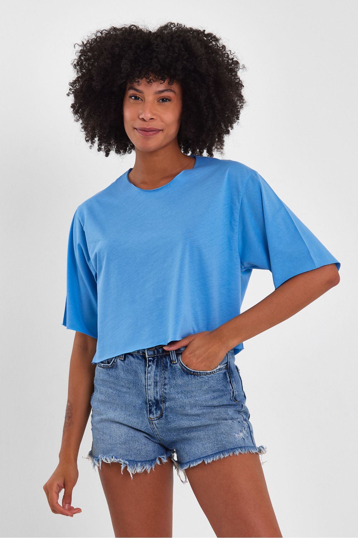 AMAZING CRASH Kadın Basic Oversize Crop