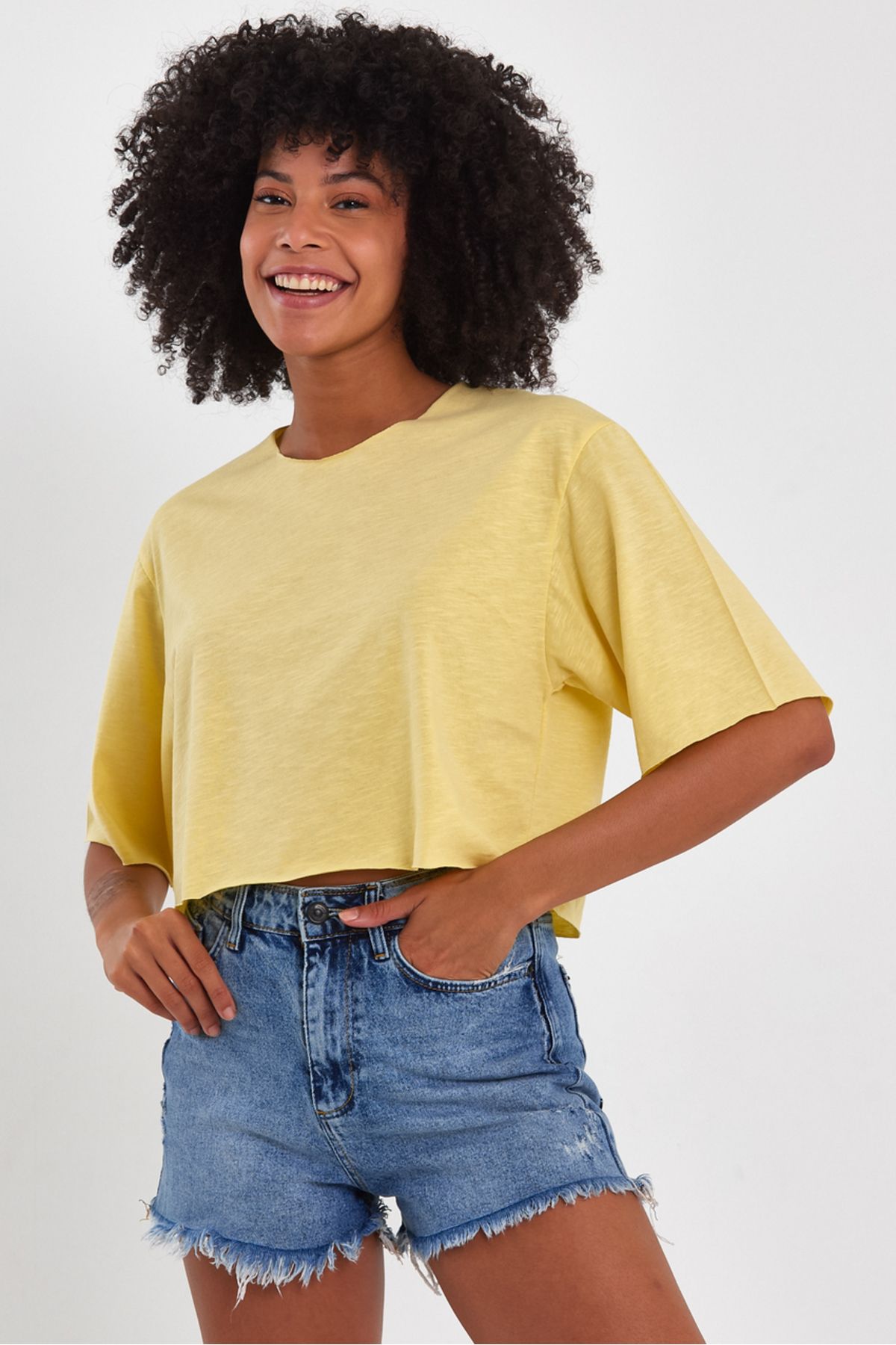 AMAZING CRASH Kadın Basic Oversize Crop