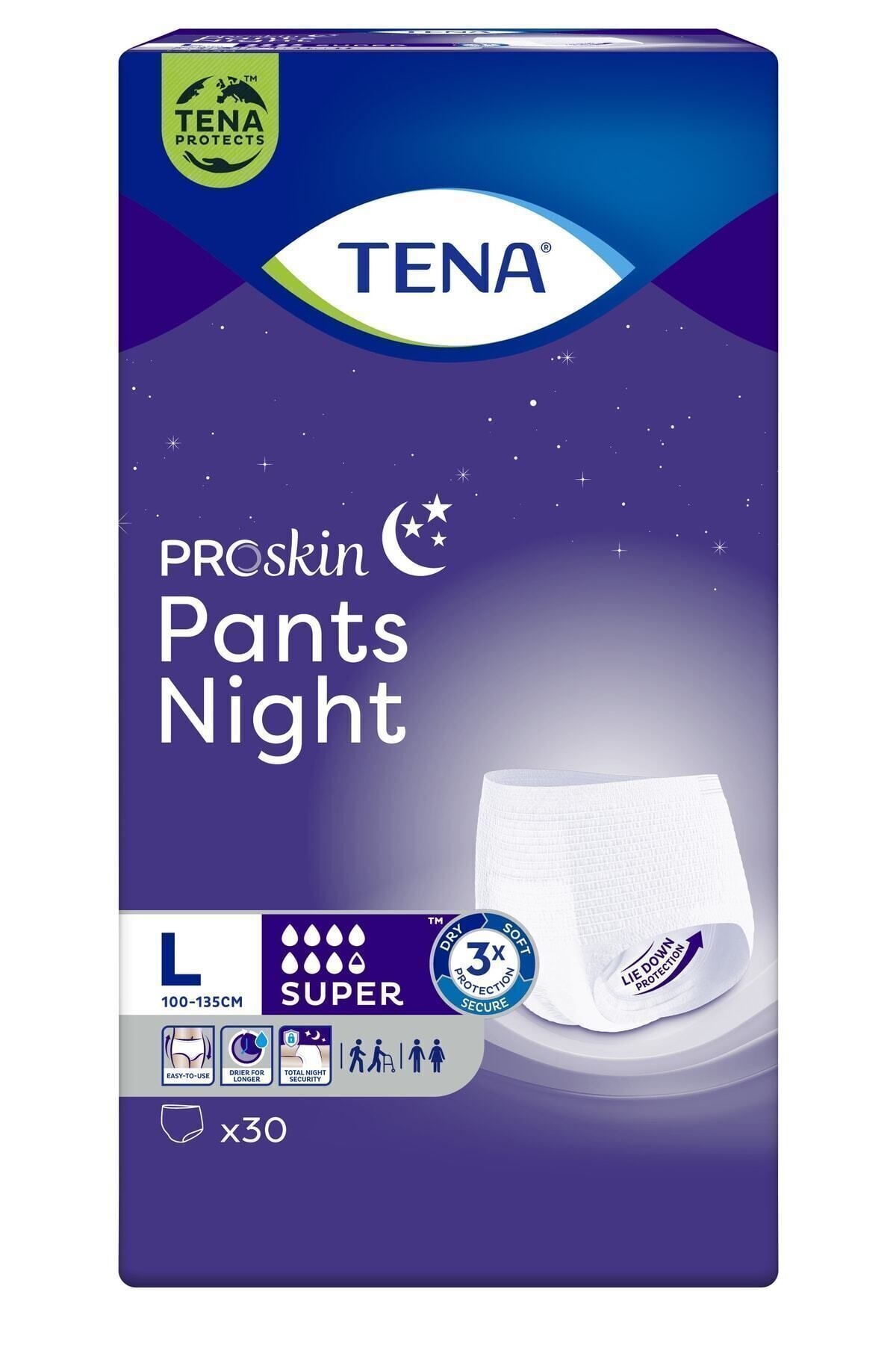 Tena Proskin Pants Night Large Büyük Beden Gece Için Süper Emici Külot 30 Lu Paket - 7322541214795