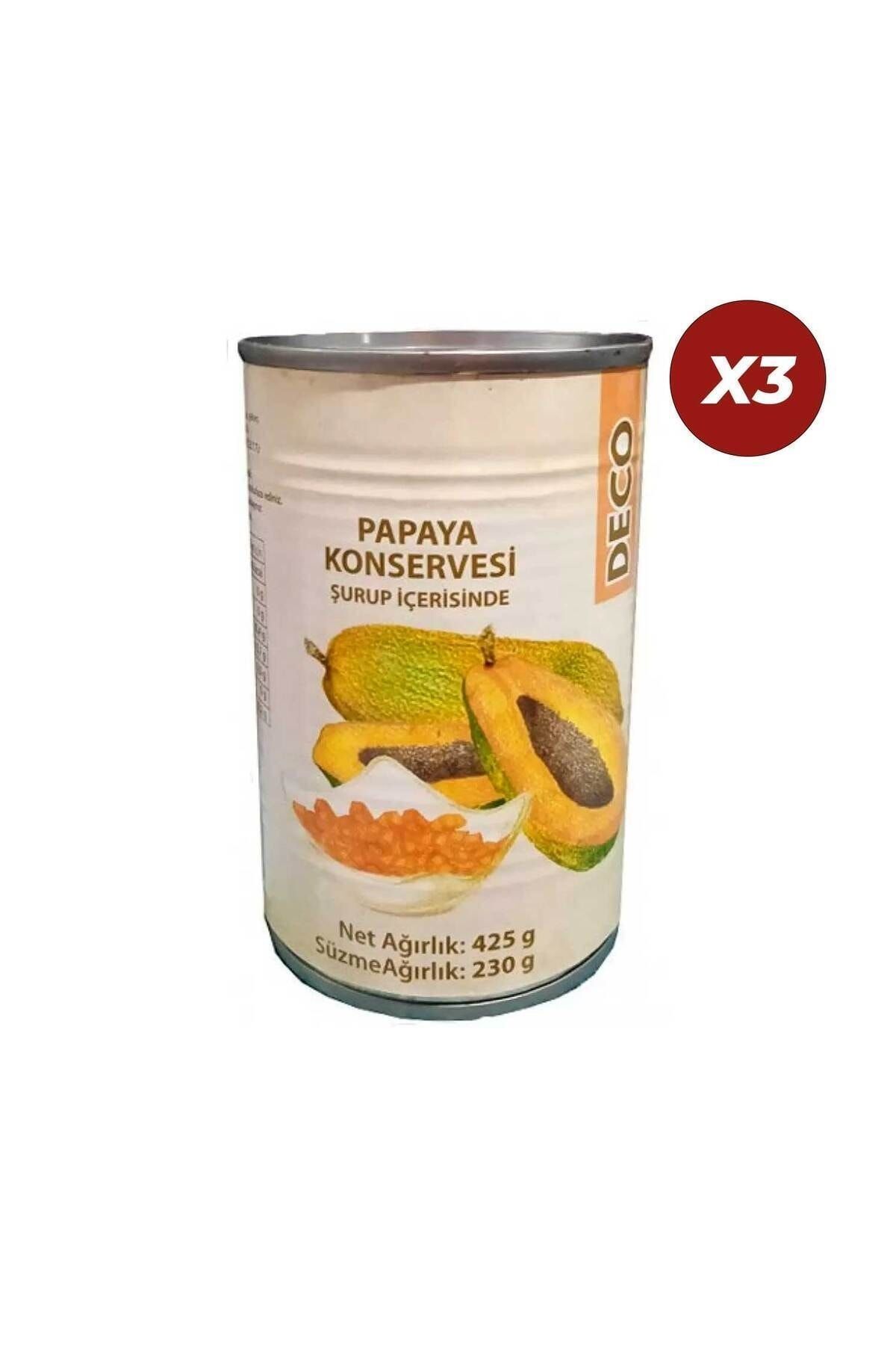 DECO Papaya Konservesi 425 Gr 3 Adet