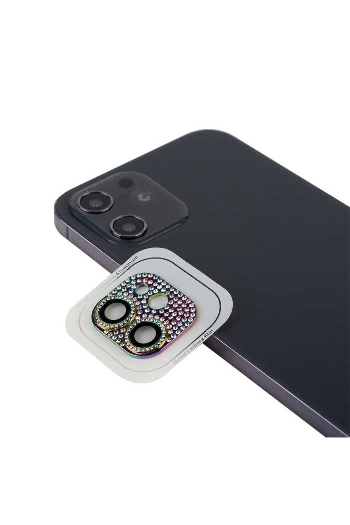 Genel Markalar iPhone 12 Uyumlu Zore CL-08 Kamera Lens Koruyucu-Colorful