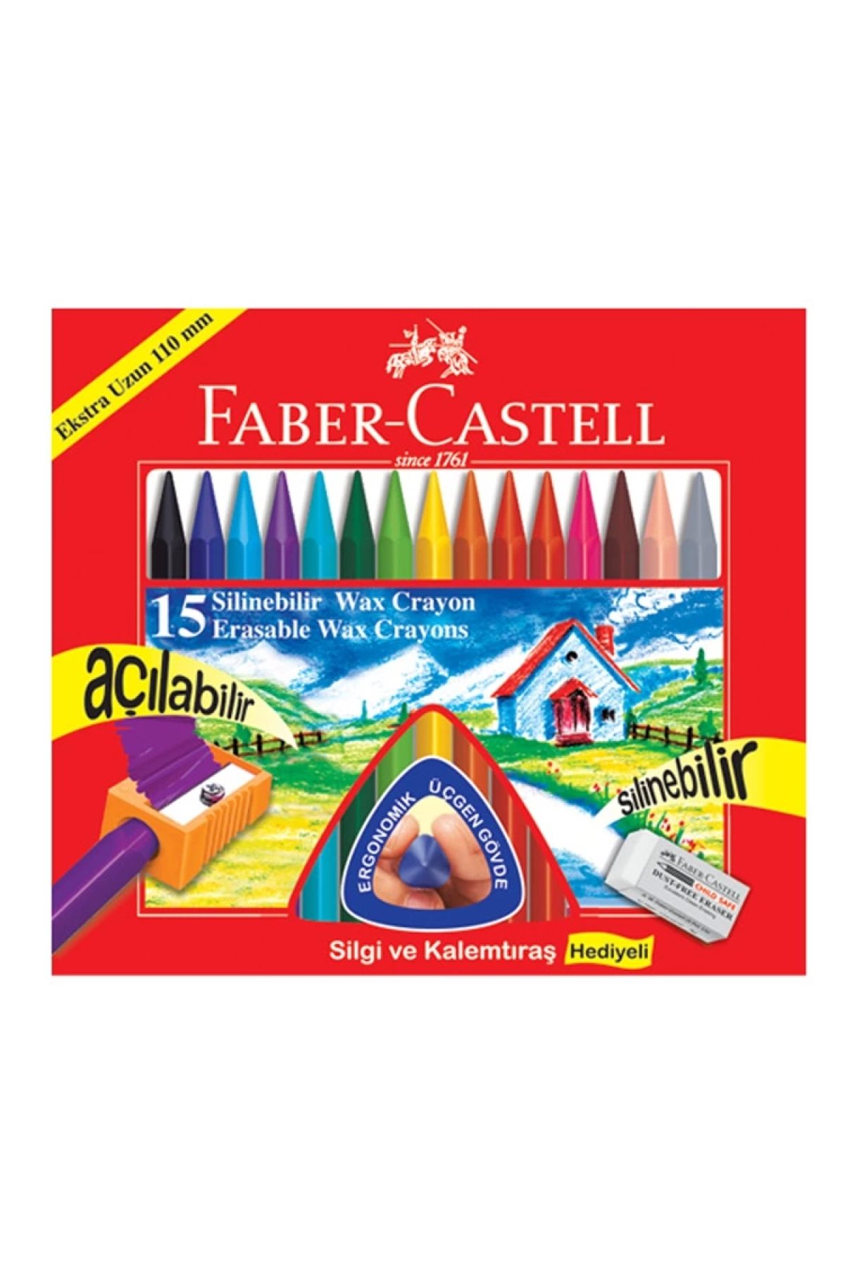 Faber Castell Silinebilir Wax Crayon Pastel Boya 15'li