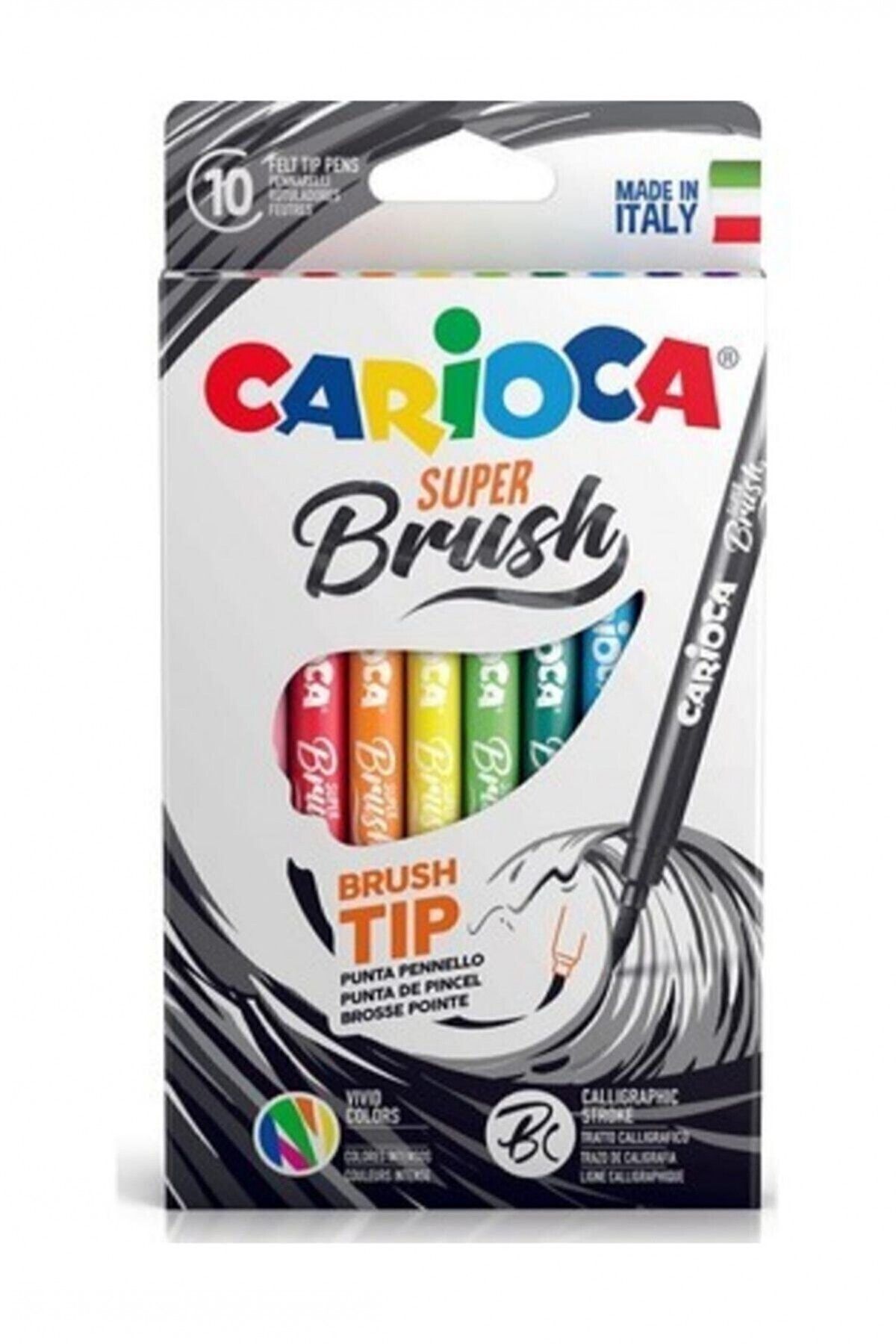 Carioca Süper Brush Fırça Uçlu Keçeli Boya Kalemi 10'lu