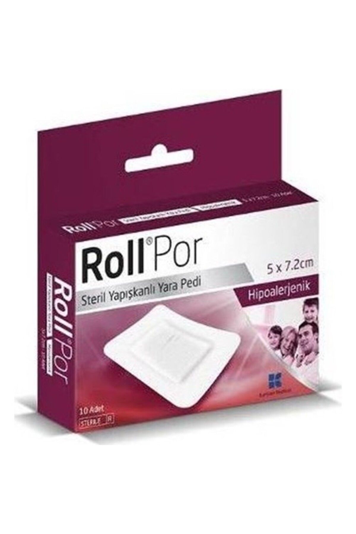 Roll Por Hipoalerjenik Steril Yapışknlı Yara Pedi 5x7,2 Cm 10 Lu
