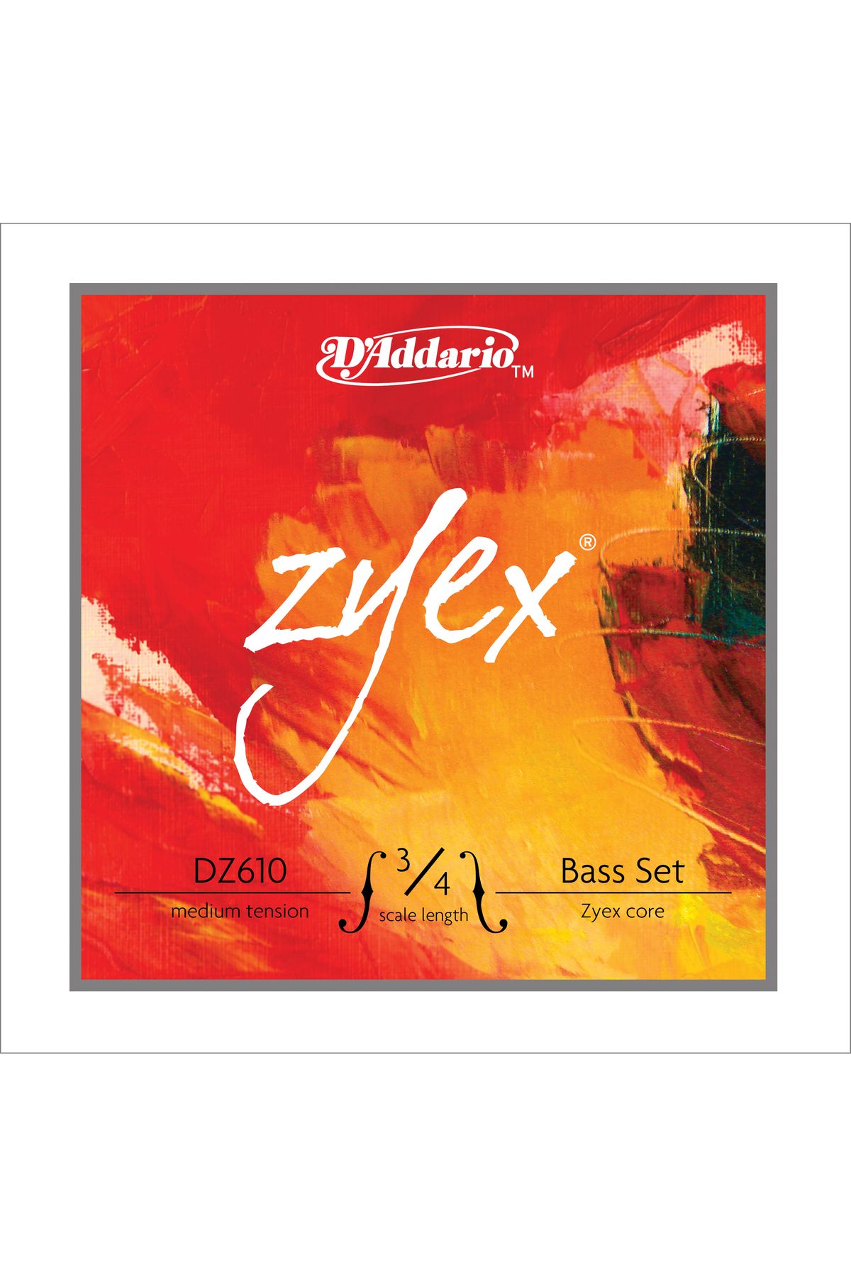 D'Addario Dz610 3/4m Kontrabas Tel Seti, Zyex, 3/4 Scale, Medıum Tensıo