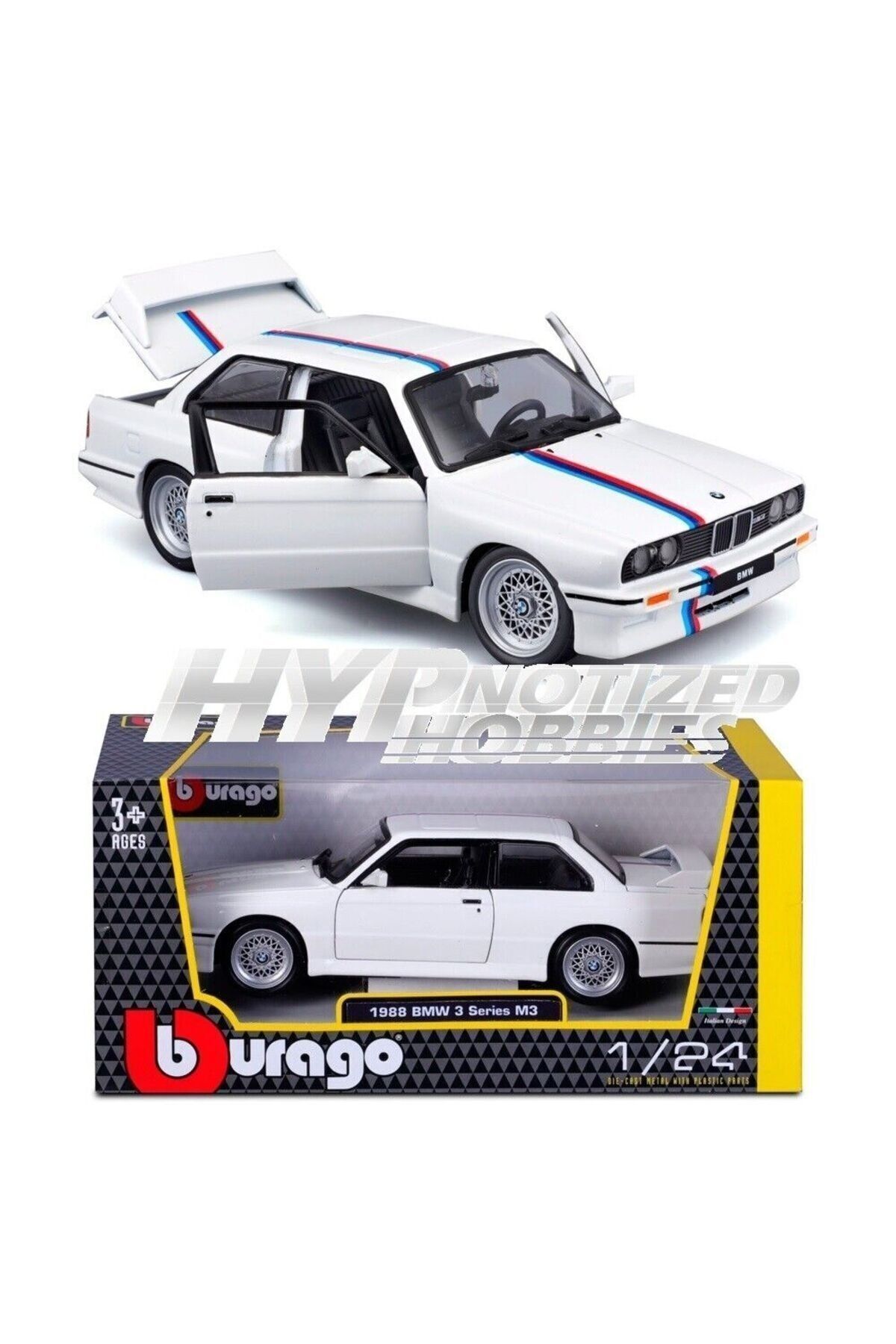 Burago 1988 BMW 3 SERIES M3 White (E30) 1:24 Ölçek Burago Marka