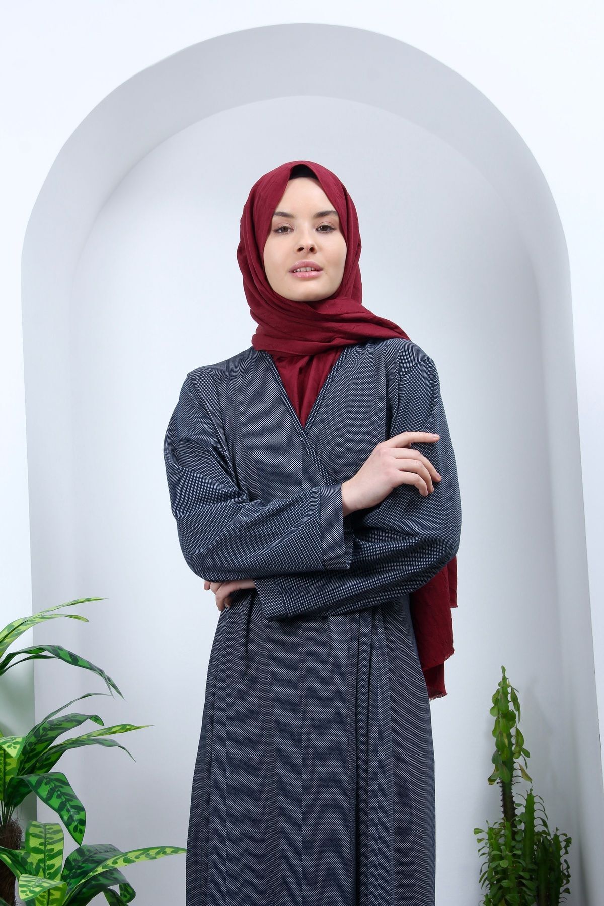Kutay Collection Yandan Bağlamalı Pamuklu Kadın Yazlık Namaz Elbisesi