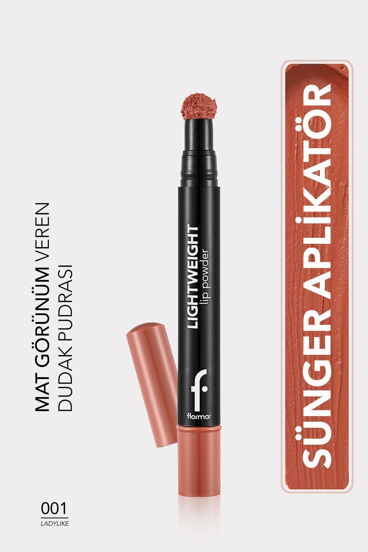Flormar Hafif Yapılı Mat Dudak Pudrası (Ten) - Lightweight Lip Powder - 001 Ladylike - 8682536007436