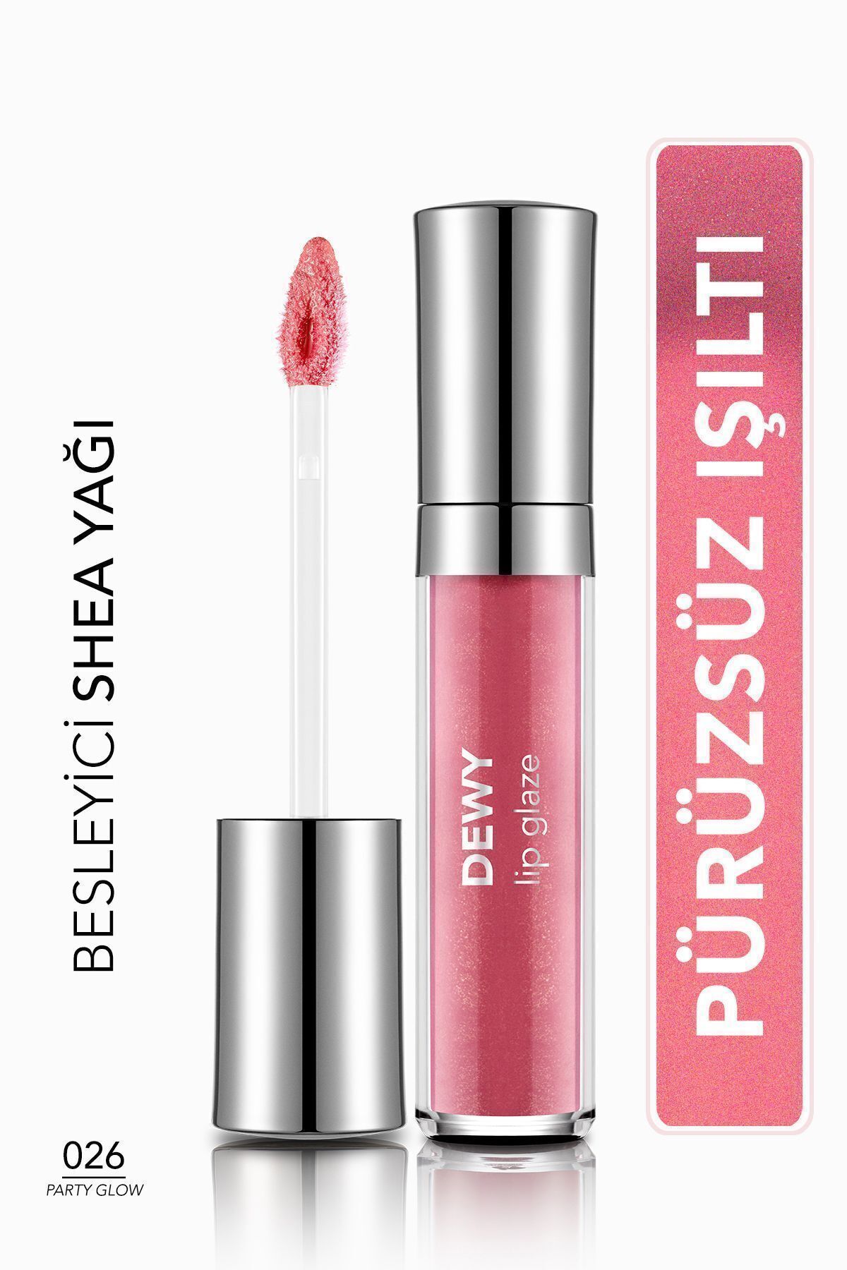 Flormar Besleyici Dudak Parlatıcısı - Dewy Lip Glaze - 026 Party Glow-8682536069489