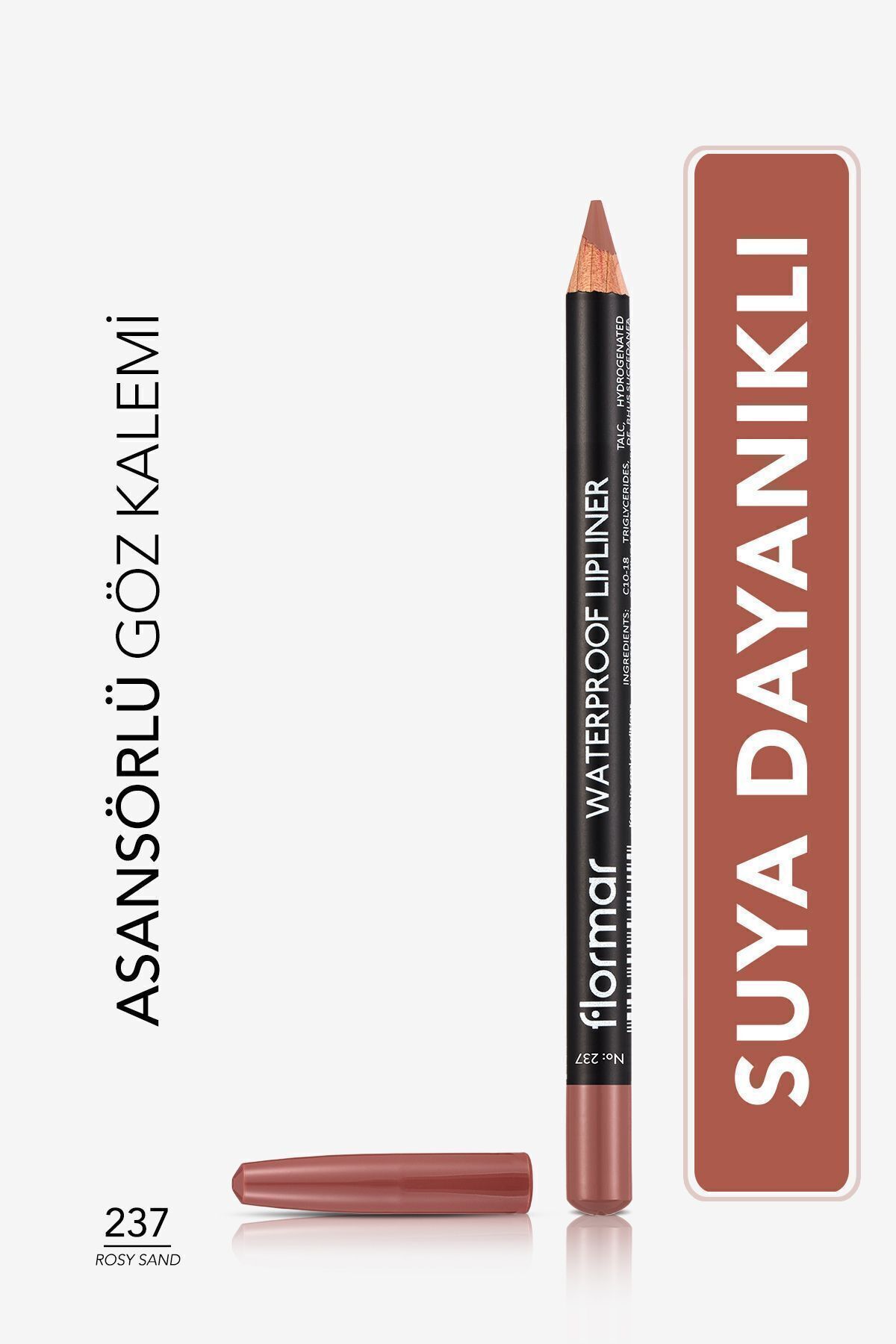 Flormar Waterproof Lipliner - Suya Dayanıklı Dudak Kalemi No:237 Rosy Sand 1.14 g 8690604567508