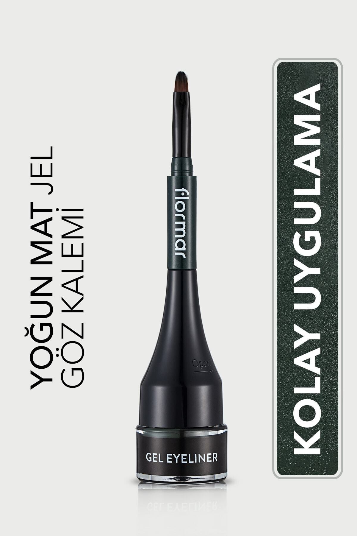 Flormar Özel Fırça Başlıklı Yoğun Pigmentli Mat Jel Eyeliner (YEŞİL) - Gel Eyeliner - 004 - 8690604591909