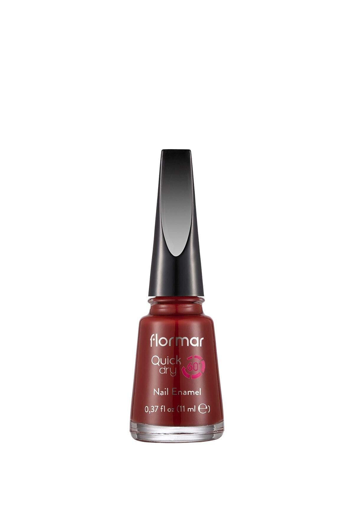 Flormar Hızlı Kuruyan Parlak Oje (Canlı Bordo) - Quick Dry Nail Enamel - QD30 Brick On Fire - 8690604672875