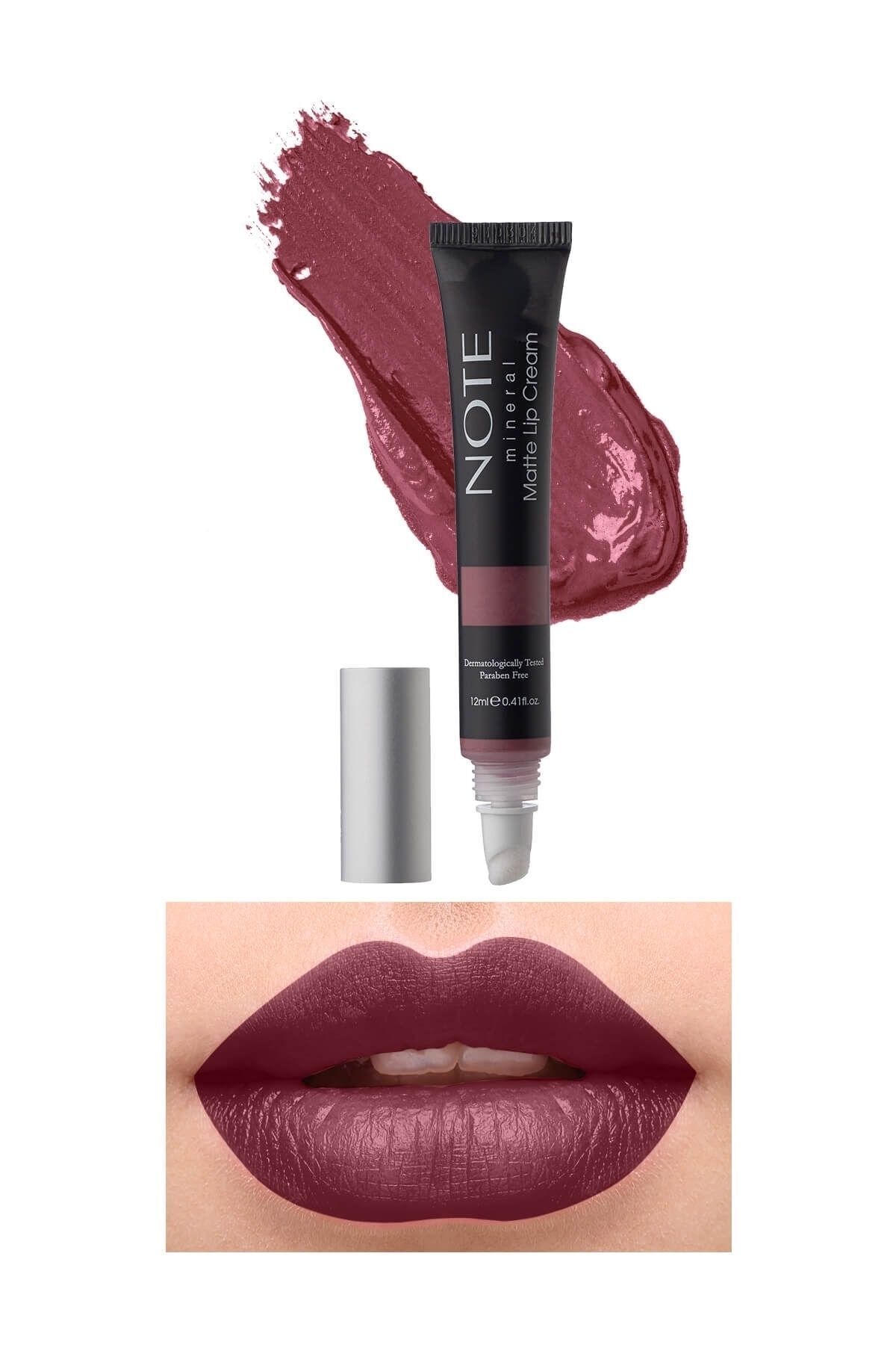 Note Cosmetics Mineral Matte Lip Cream Yarı Mat Bitişli Likit Ruj  03 Rose Sorbet - Pembe