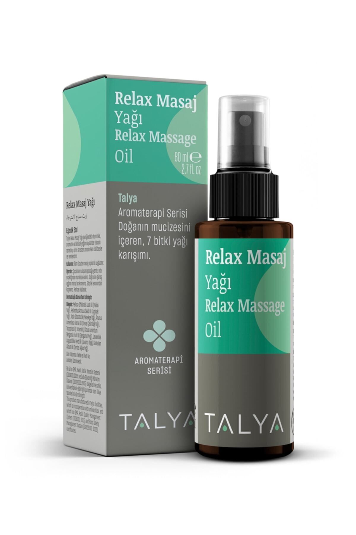 Talya Relax Masaj Yağı, 7 Bitki Yağı Karışımı, Rahatlatıcı Ve Aromaterapik, 80 ml