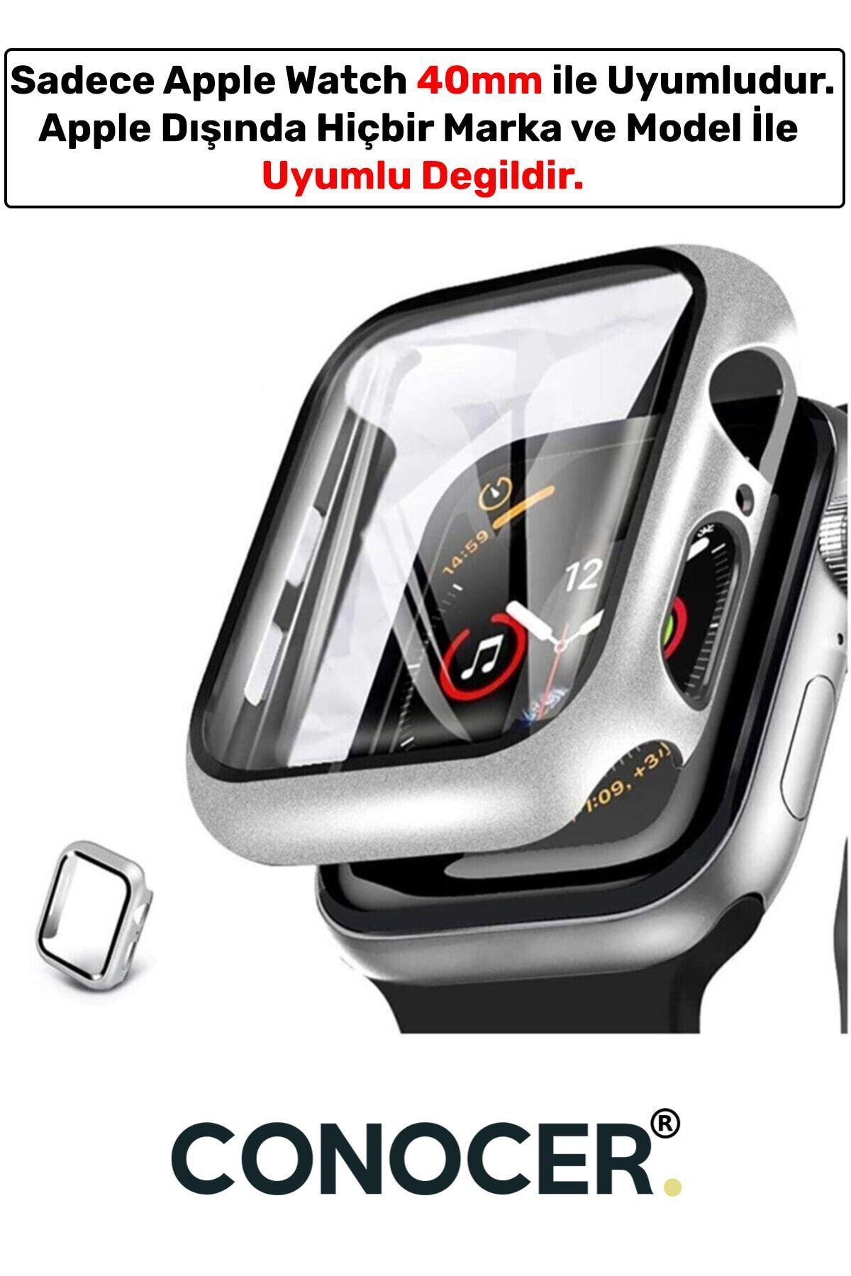 CONOCER Apple Watch 1-2-3-4-5-6-se (40 MM) Uyumlu Kılıf Kasa Ve Ekran Koruyucu