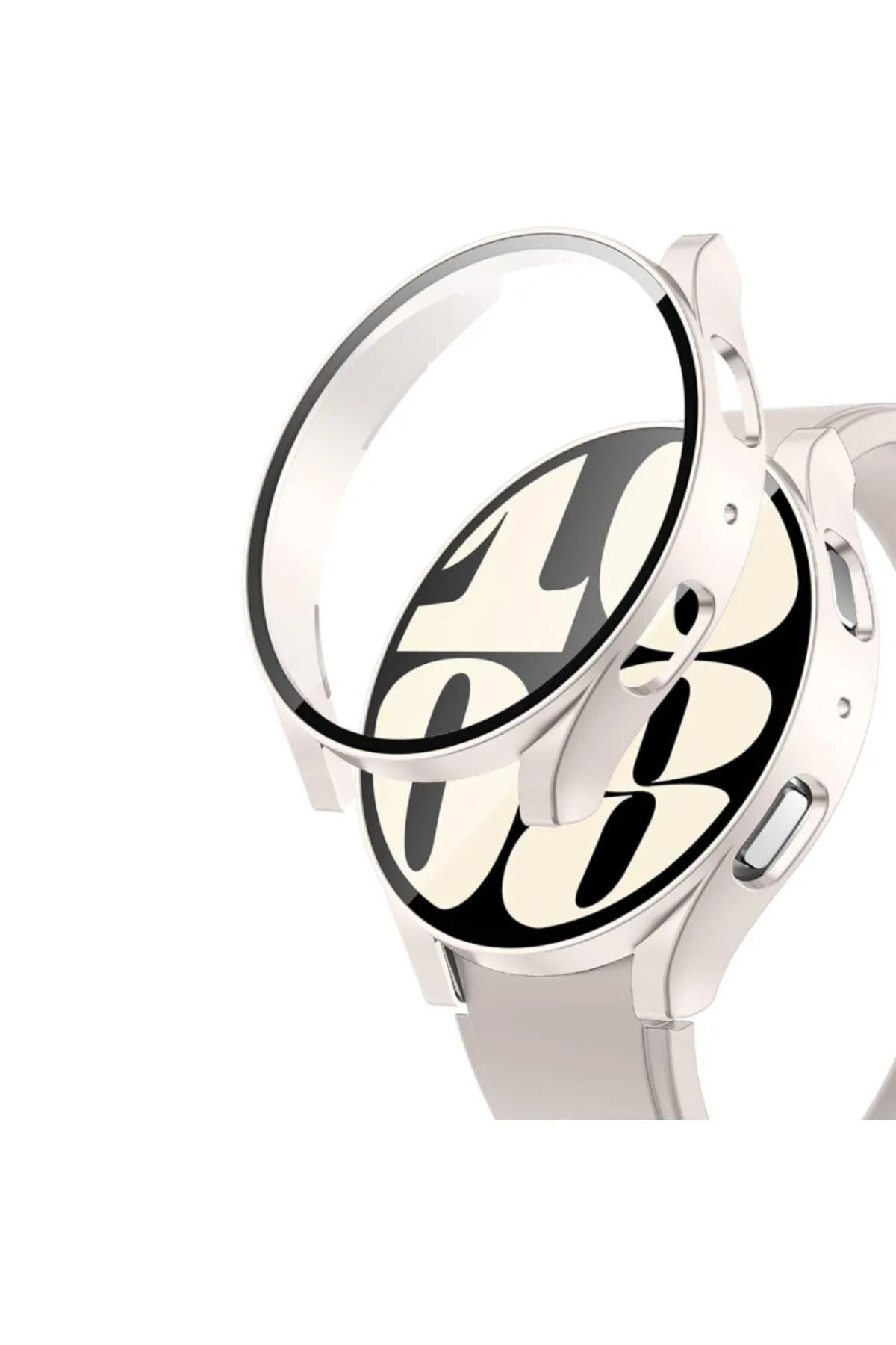 CONOCER Galaxy Watch 6 44mm Uyumlu Kasa ve Ekran Koruyucu 360 Tam Koruma PC Sert Kılıf