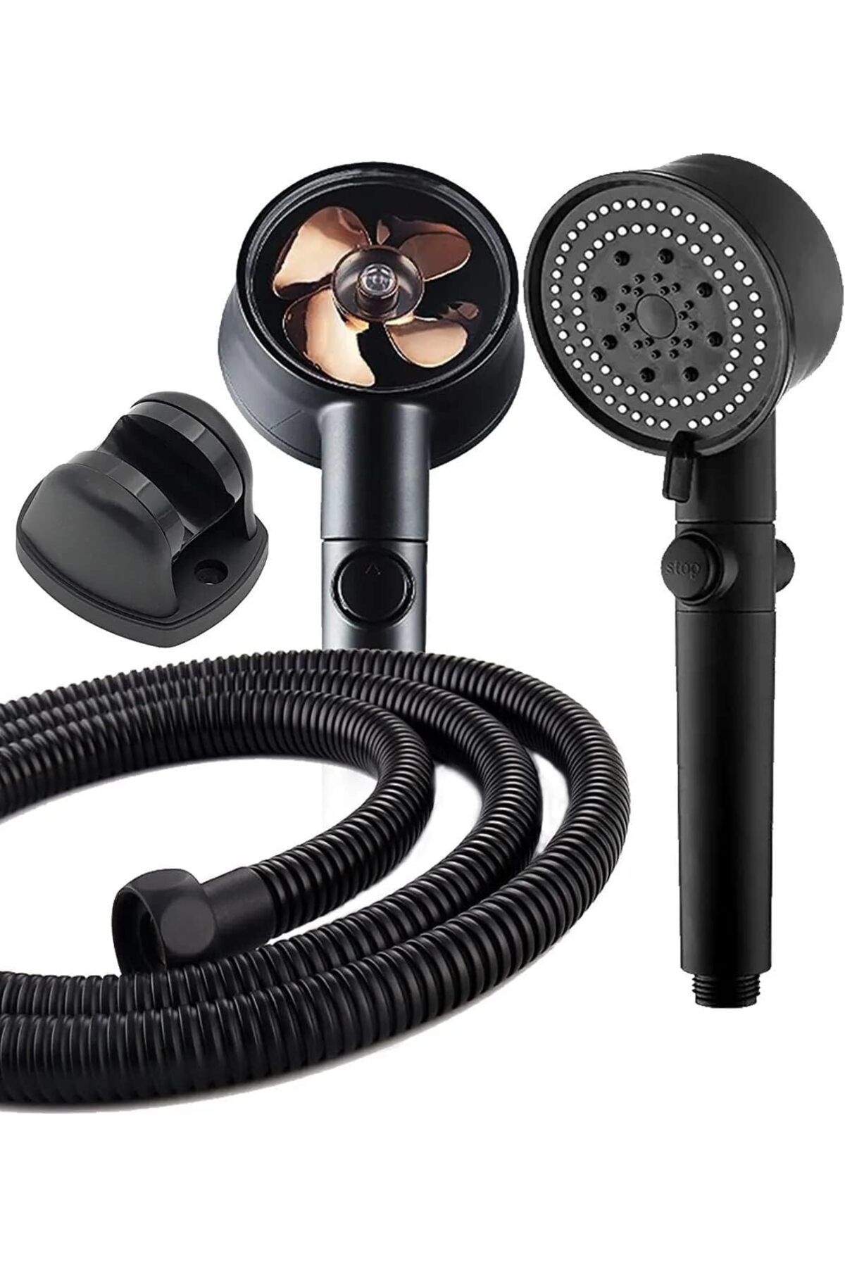 starnewstore mayaglory Siyah Turbo Fan 5 Fonksiyonlu Duş Seti Shower Set yni tsrm718675