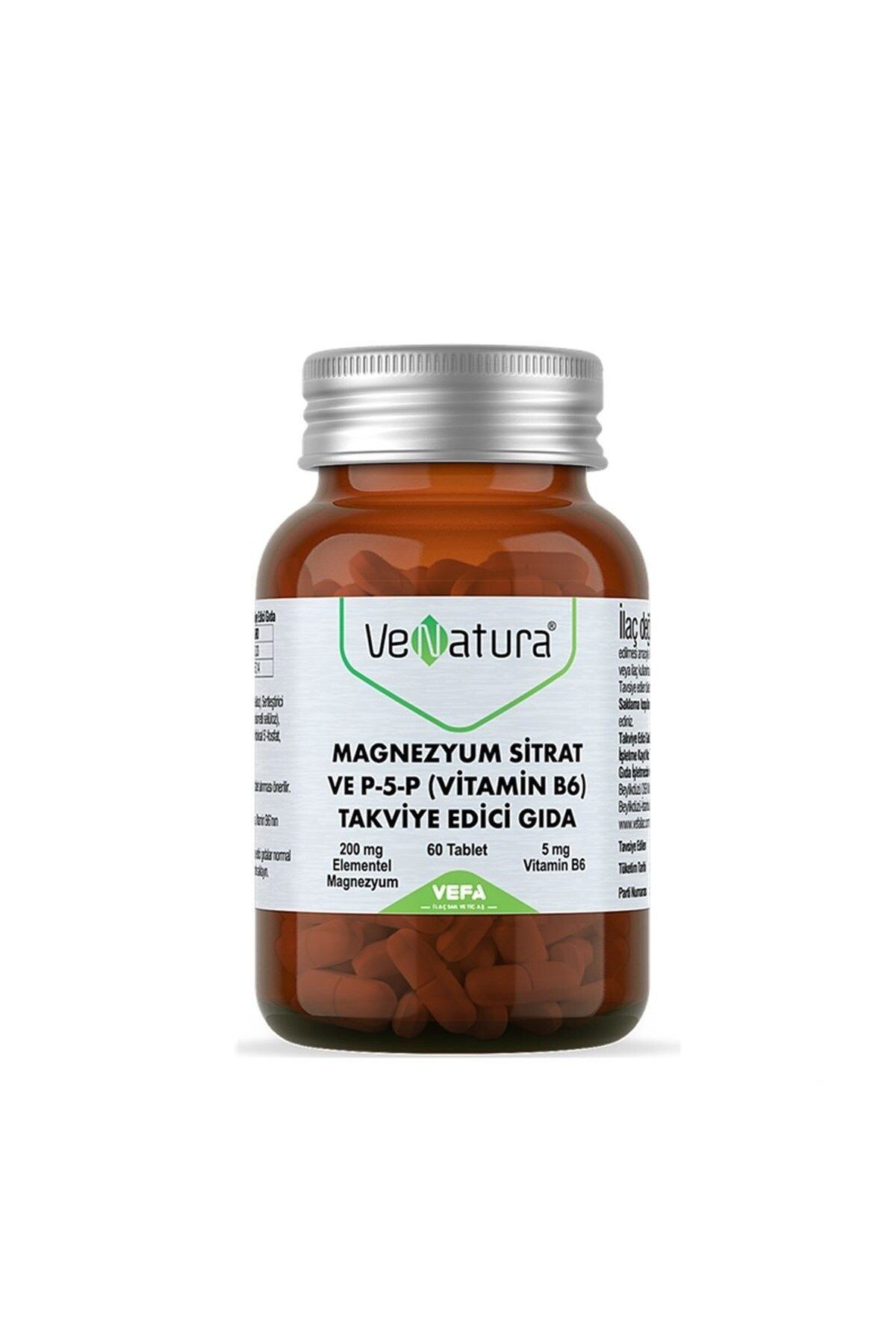 Venatura Magnezyum Sitrat Ve P5p Vitamin B6 60 Tablet