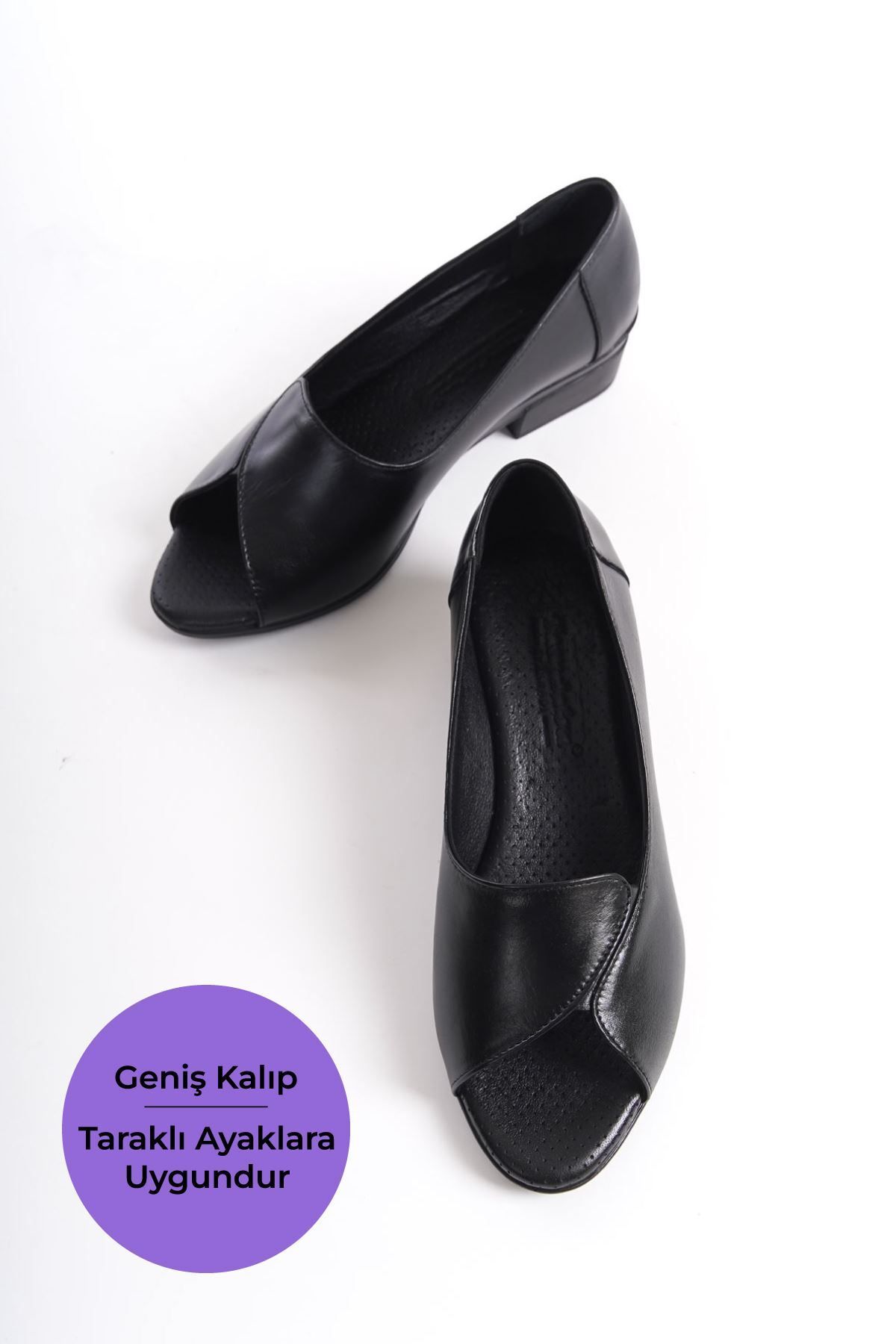 Tamdabu Ayakkabı Hakiki Deri Anatomik Taban Comfort Siyah Kadın Ayakkabı Tmd202442