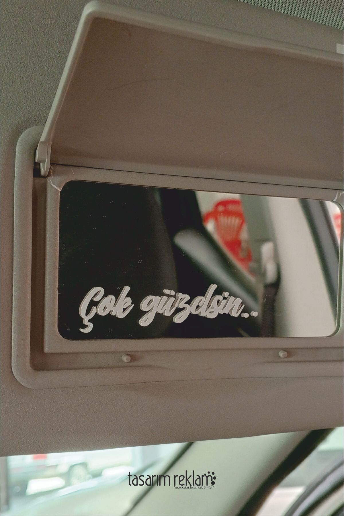 TASARIMREKLAM Çok Güzelsin Oto Sticker Güneşlik Ayna Yazısı Araba Cam Sticker Motosiklet Sticker