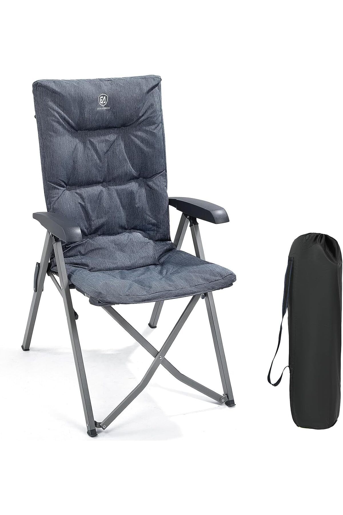 EVER ADVANCED Katlanabilir Kamp Sandalyesi, Yüksek Sırtlık, 150kg Kapasite, Lüks 6 cm Kalın Yastıklı