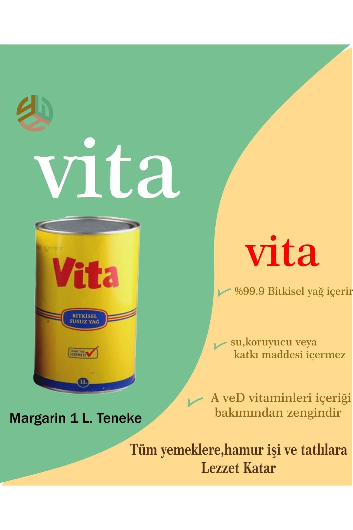 vita Margarin 1 Kg. Teneke