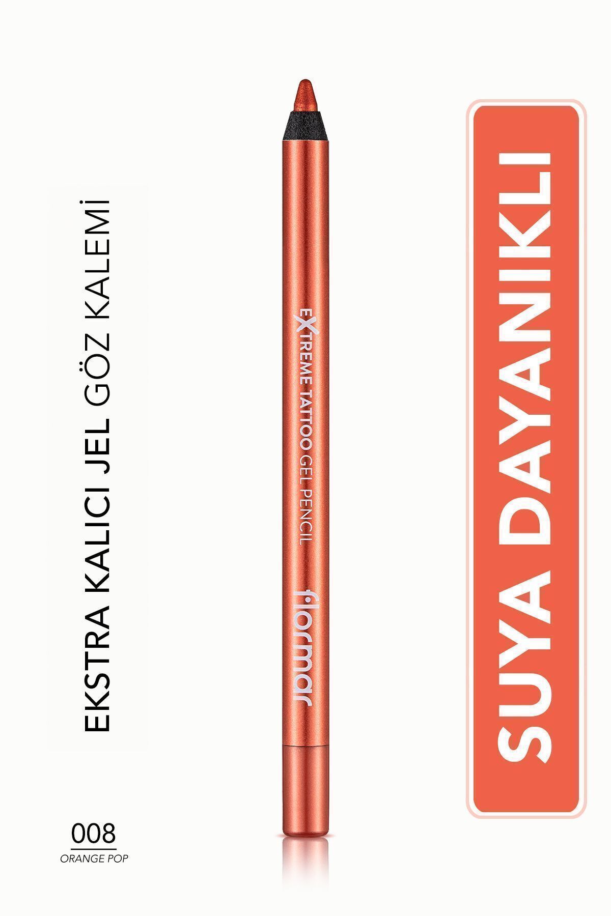 Flormar Işıltılı Kalıcı Göz Kalemi (TURUNCU) - Extreme Tattoo Gel Pencil - 008 Orange Pop - 8682536041157