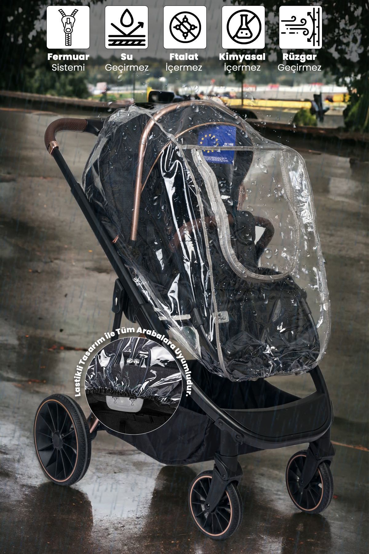 LORELLİ Travel Sistem Fermuarlı Bebek Arabası Yağmurluğu
