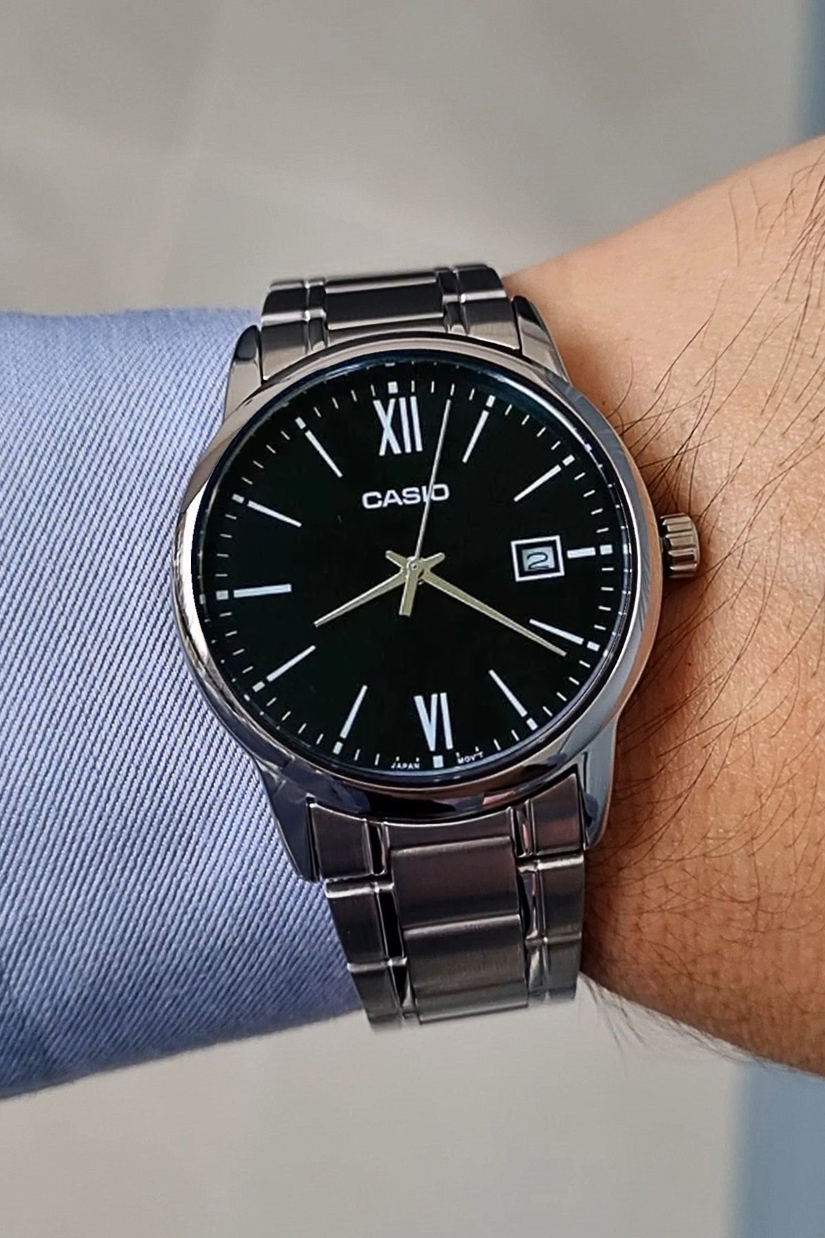 Casio Çelik Bilezik Siyah Kadran Takvimli Erkek Kol Saati