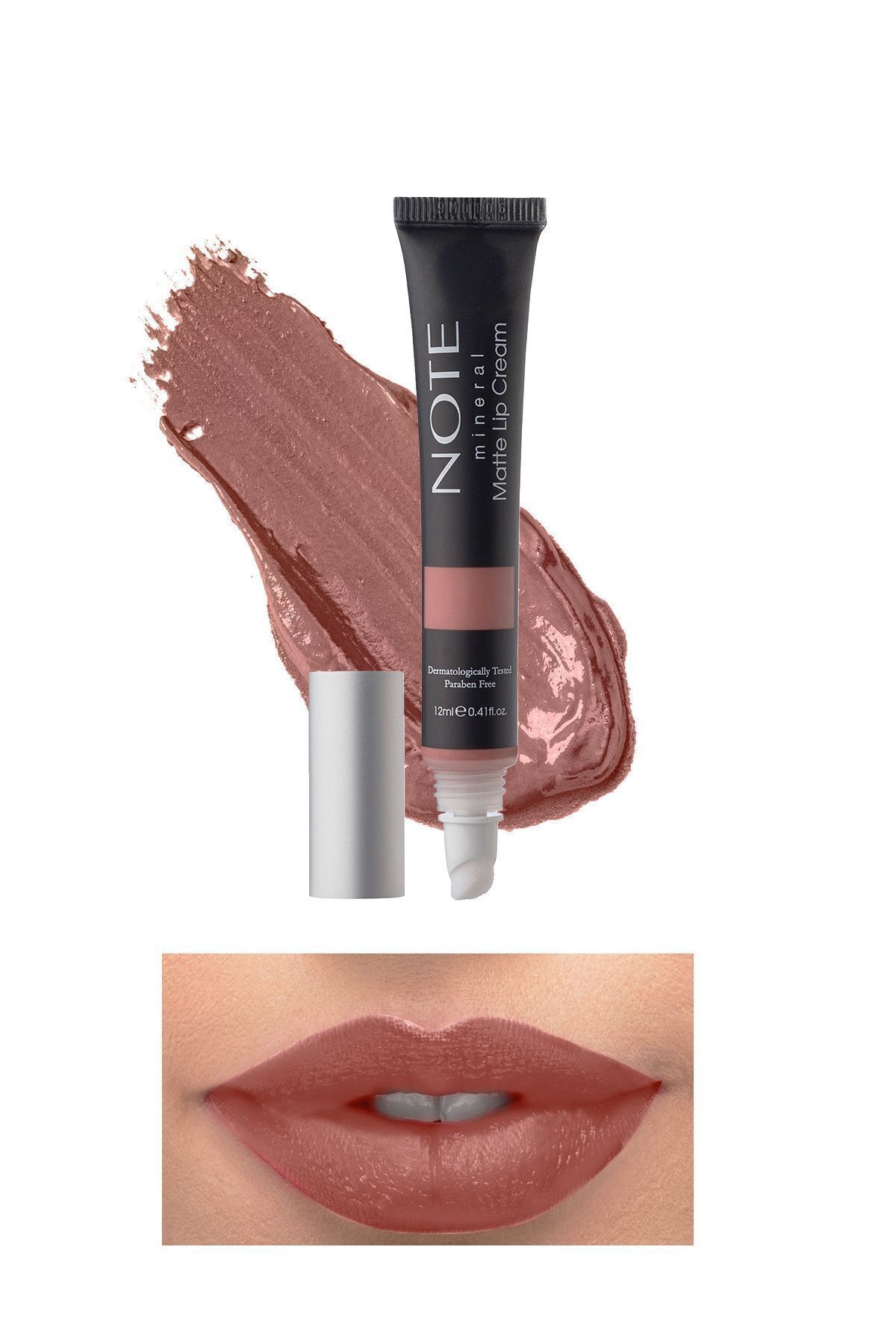 Note Cosmetics Mineral Matte Lip Cream Yarı Mat Bitişli Likit Ruj 01 Naked Kiss - Nude